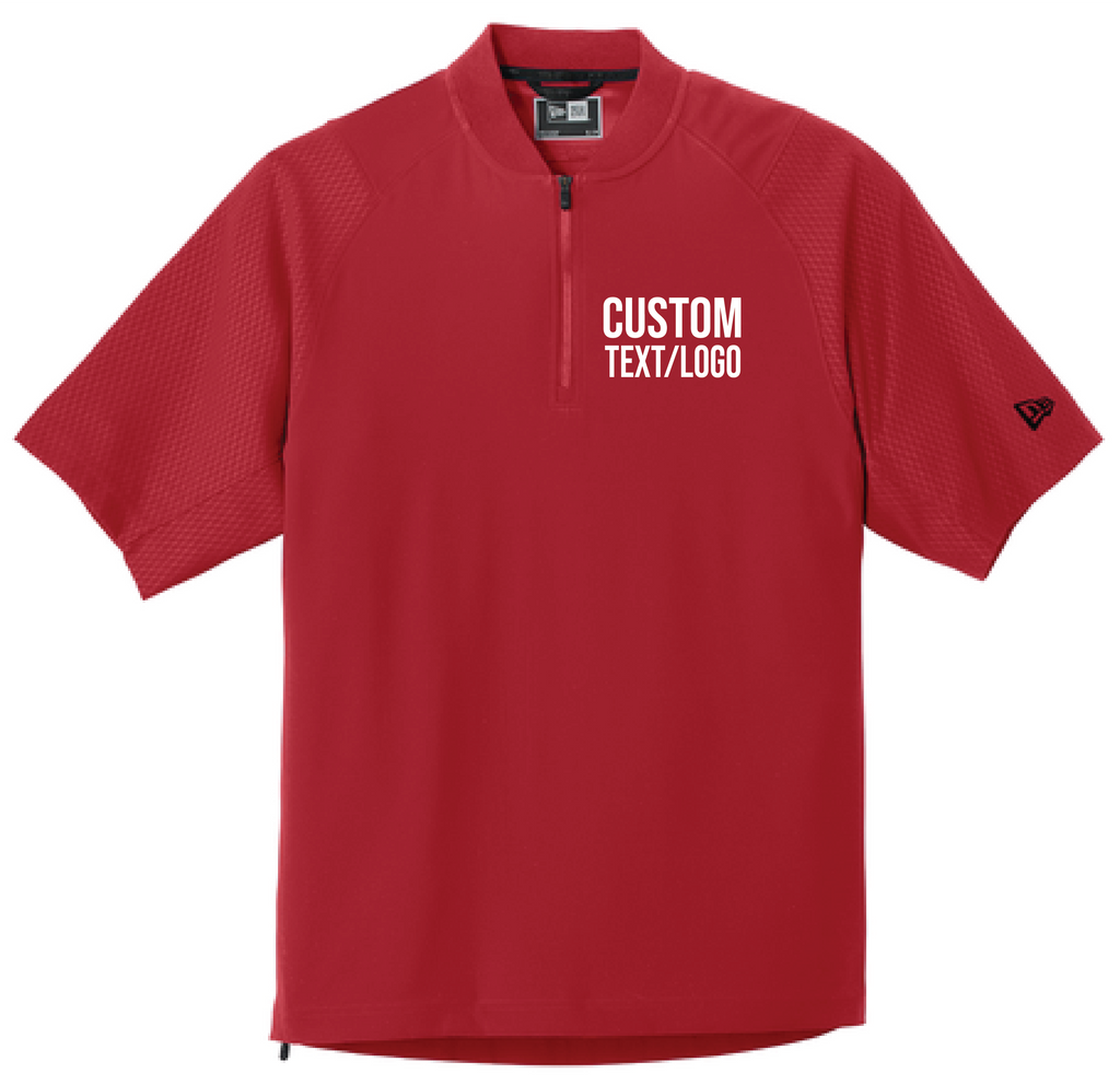 Custom Men's New Era Cage Short Sleeve 1/4-Zip Jacket