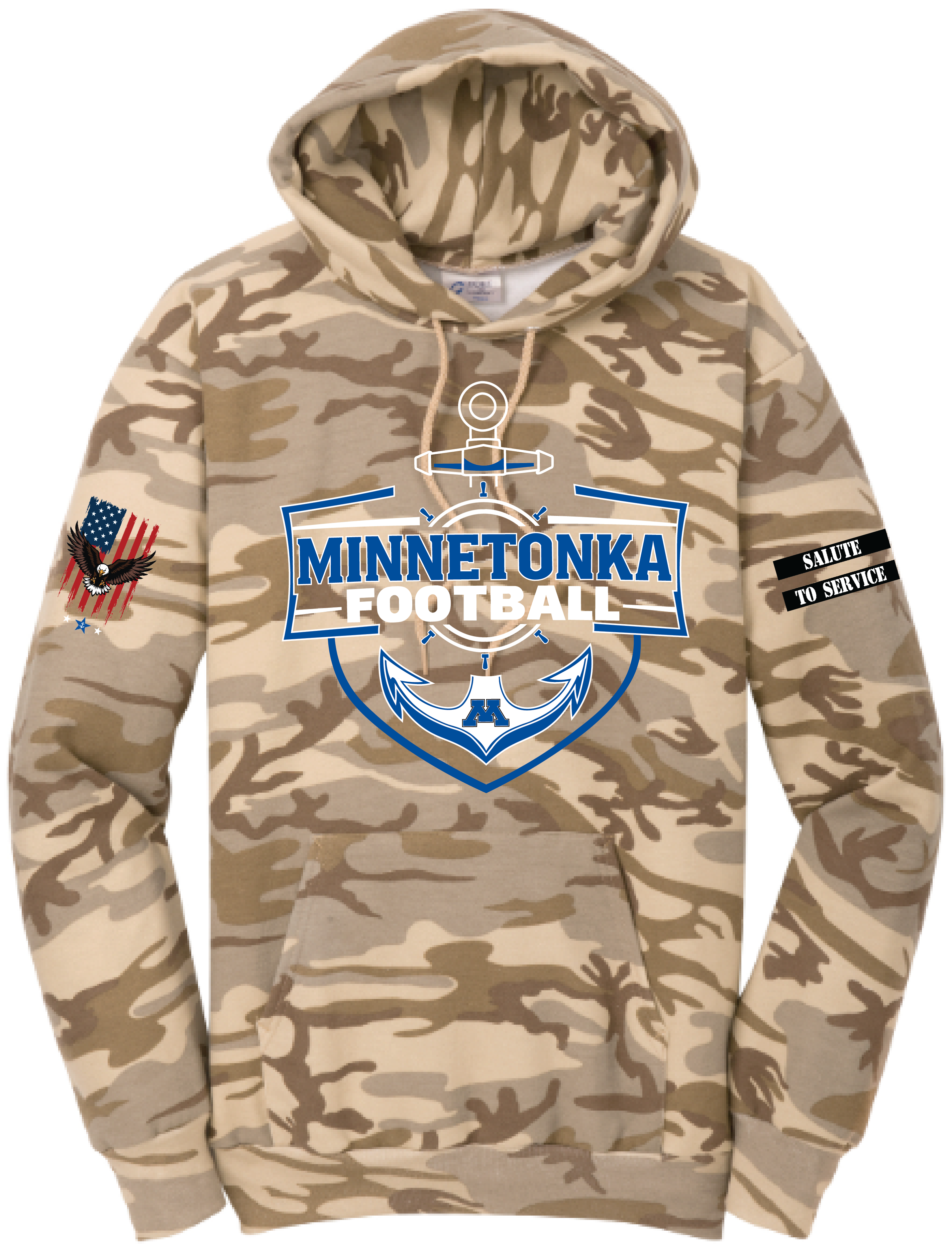 Men's TFA Salute To Service Core Fleece Camo Pullover Hooded Sweatshirt