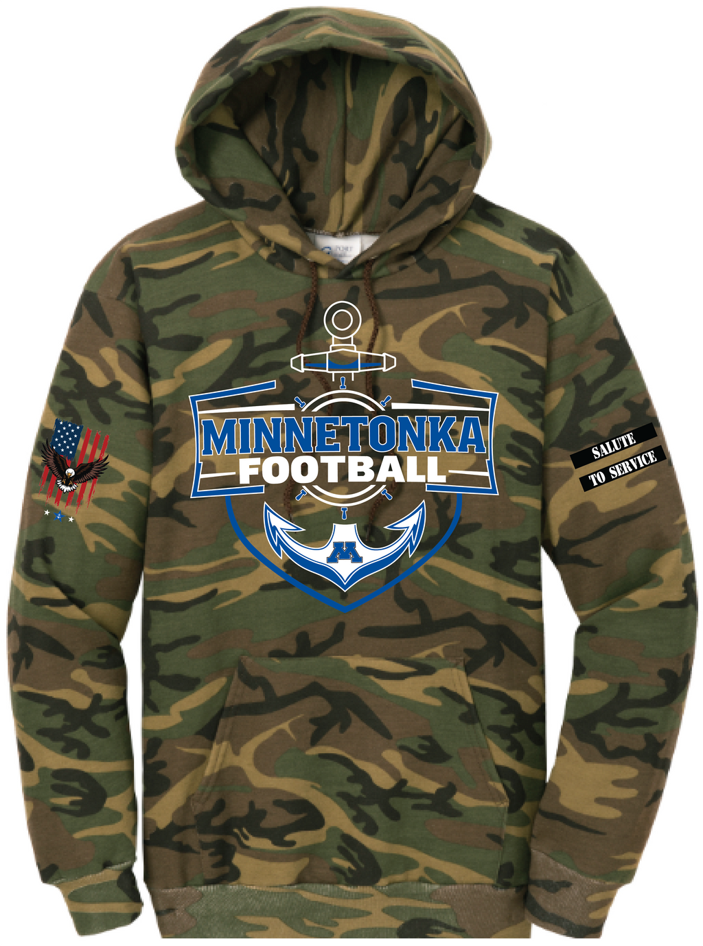 Men's TFA Salute To Service Core Fleece Camo Pullover Hooded Sweatshirt