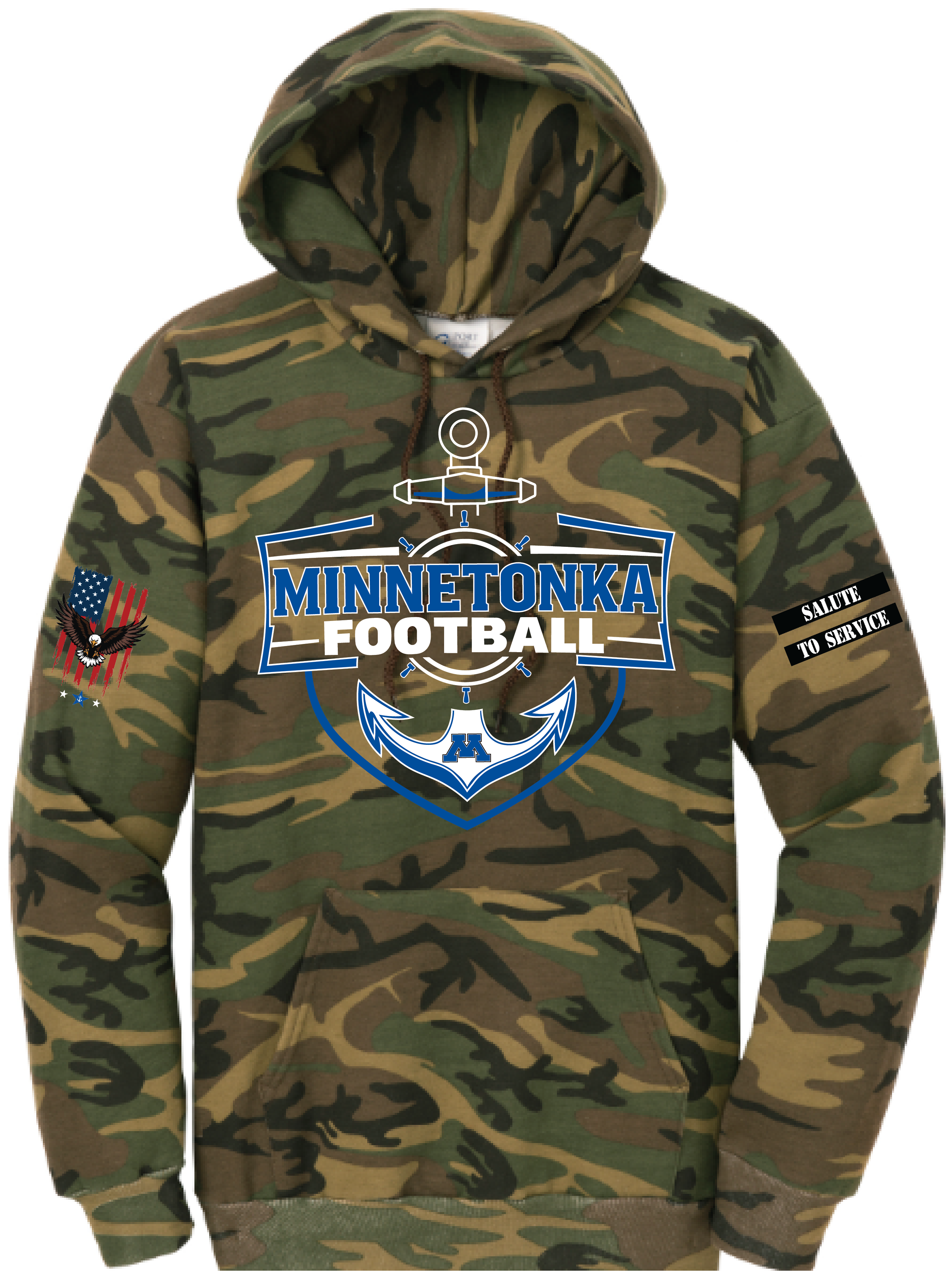Men's TFA Salute To Service Core Fleece Camo Pullover Hooded Sweatshirt