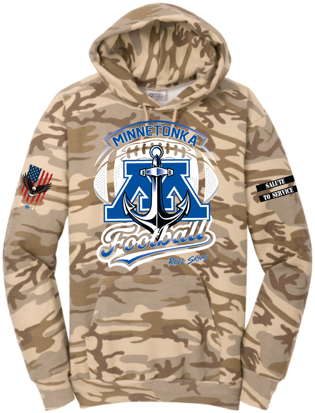 Men's TFA Salute To Service Core Fleece Camo Pullover Hooded Sweatshirt