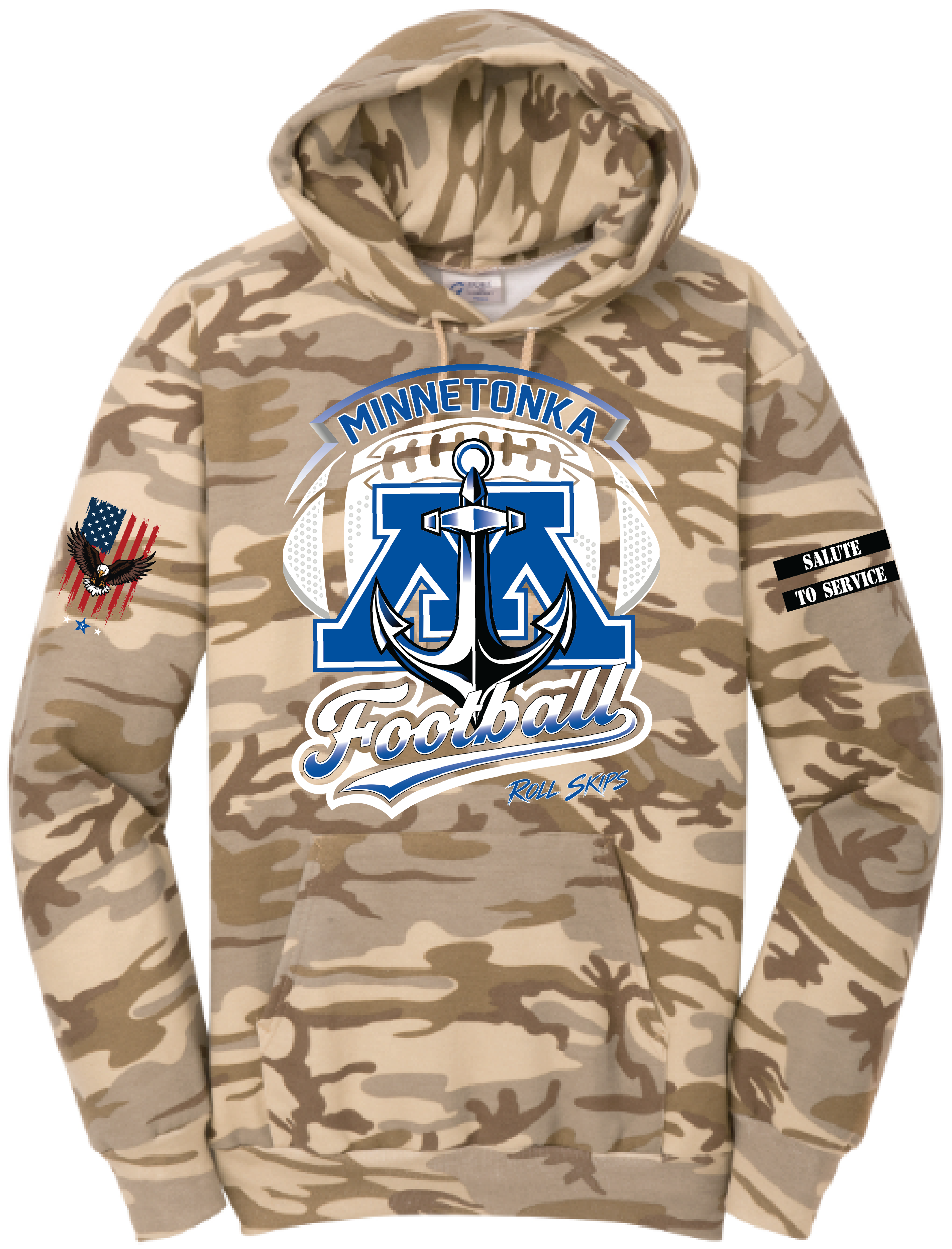 Men's TFA Salute To Service Core Fleece Camo Pullover Hooded Sweatshirt