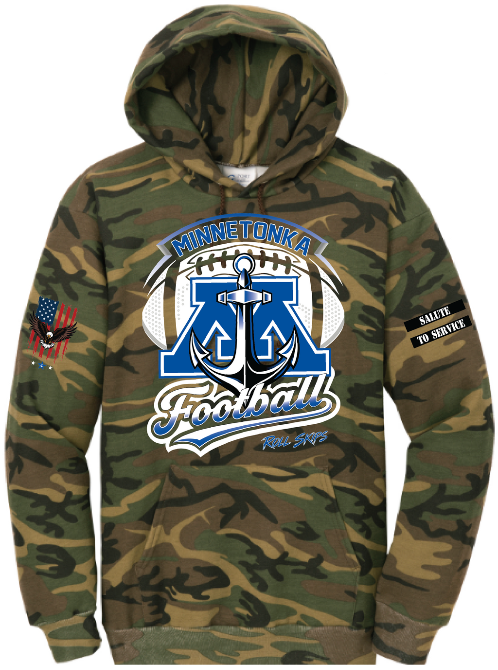 Men's TFA Salute To Service Core Fleece Camo Pullover Hooded Sweatshirt