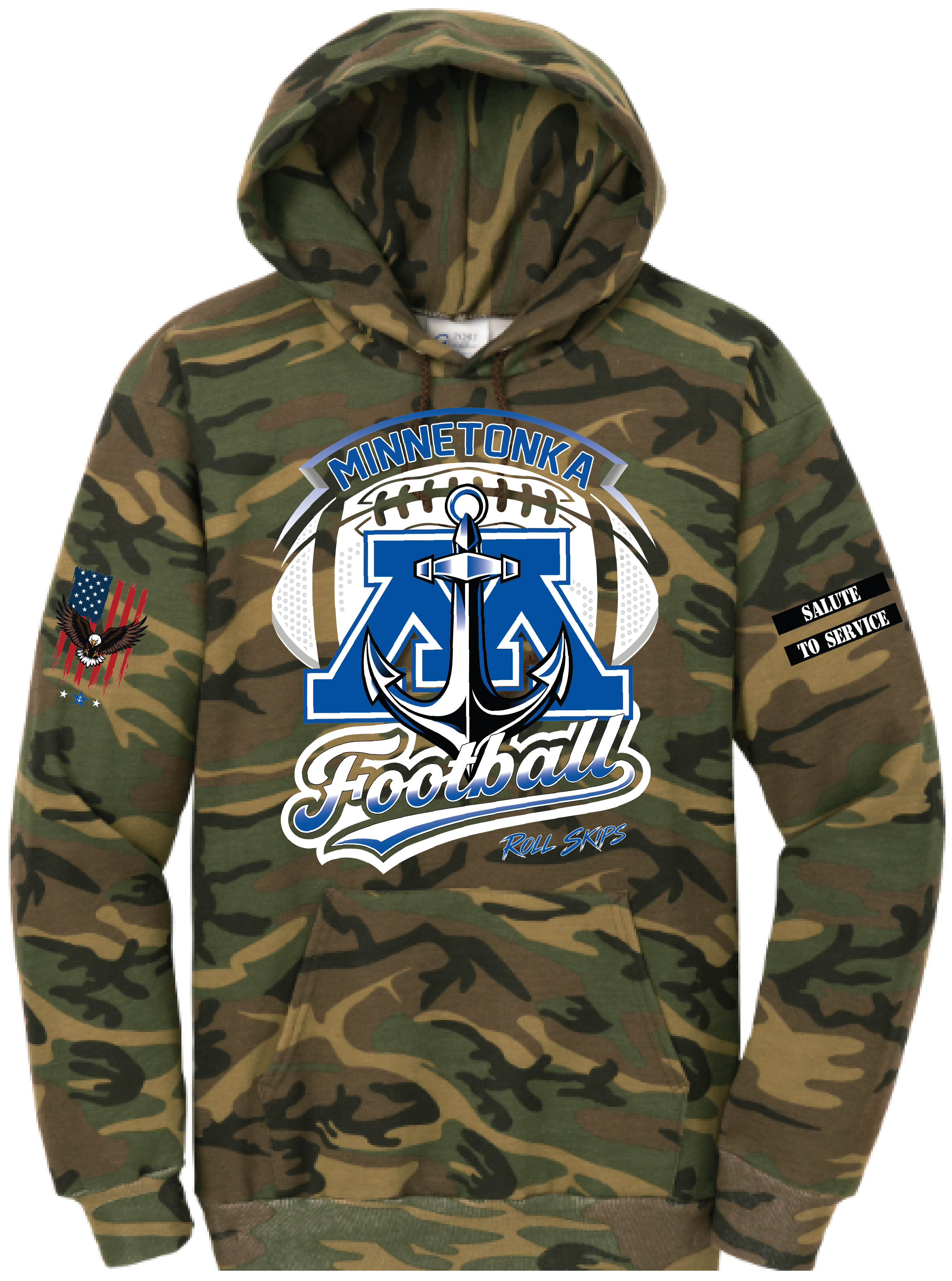 Men's TFA Salute To Service Core Fleece Camo Pullover Hooded Sweatshirt