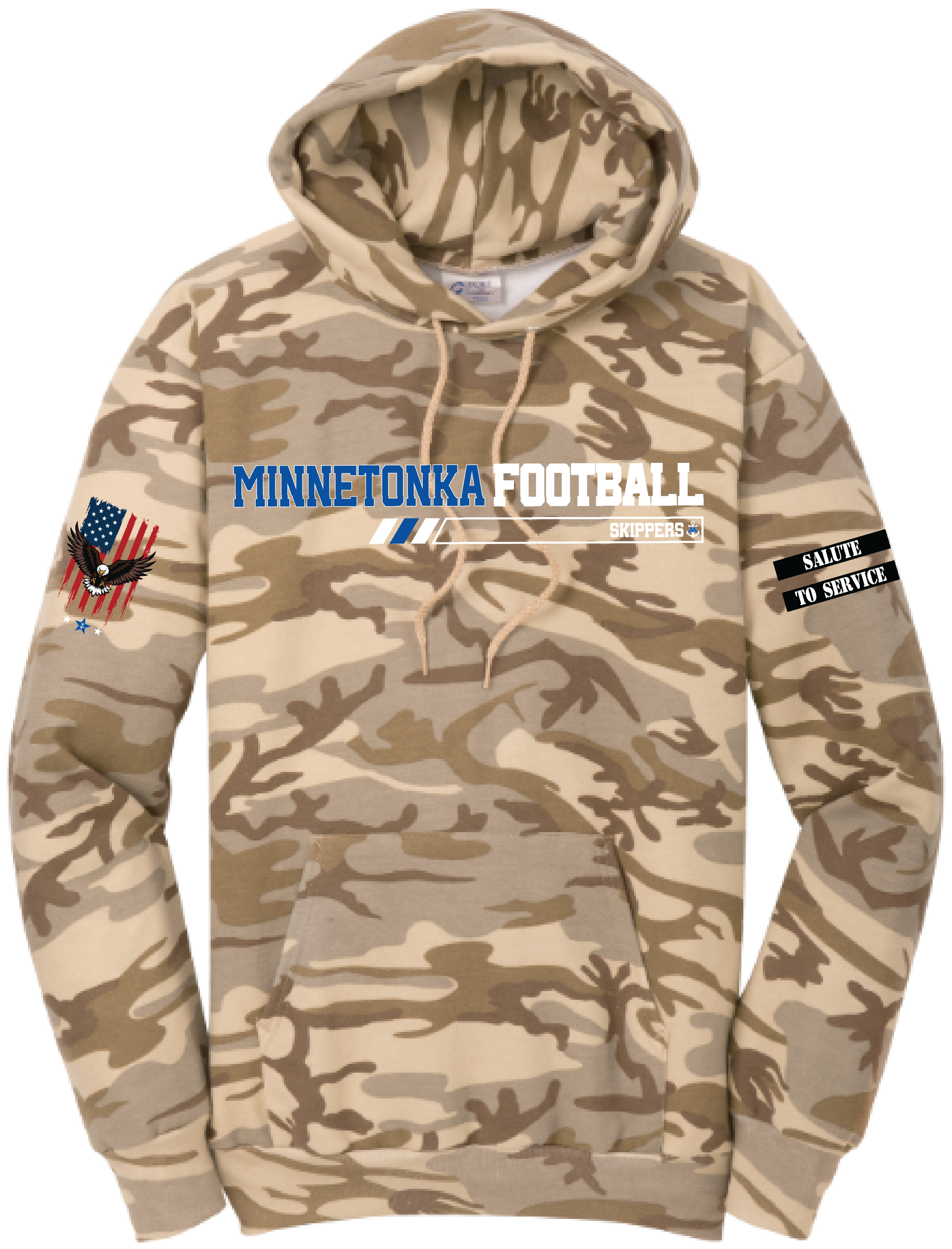Men's TFA Salute To Service Core Fleece Camo Pullover Hooded Sweatshirt