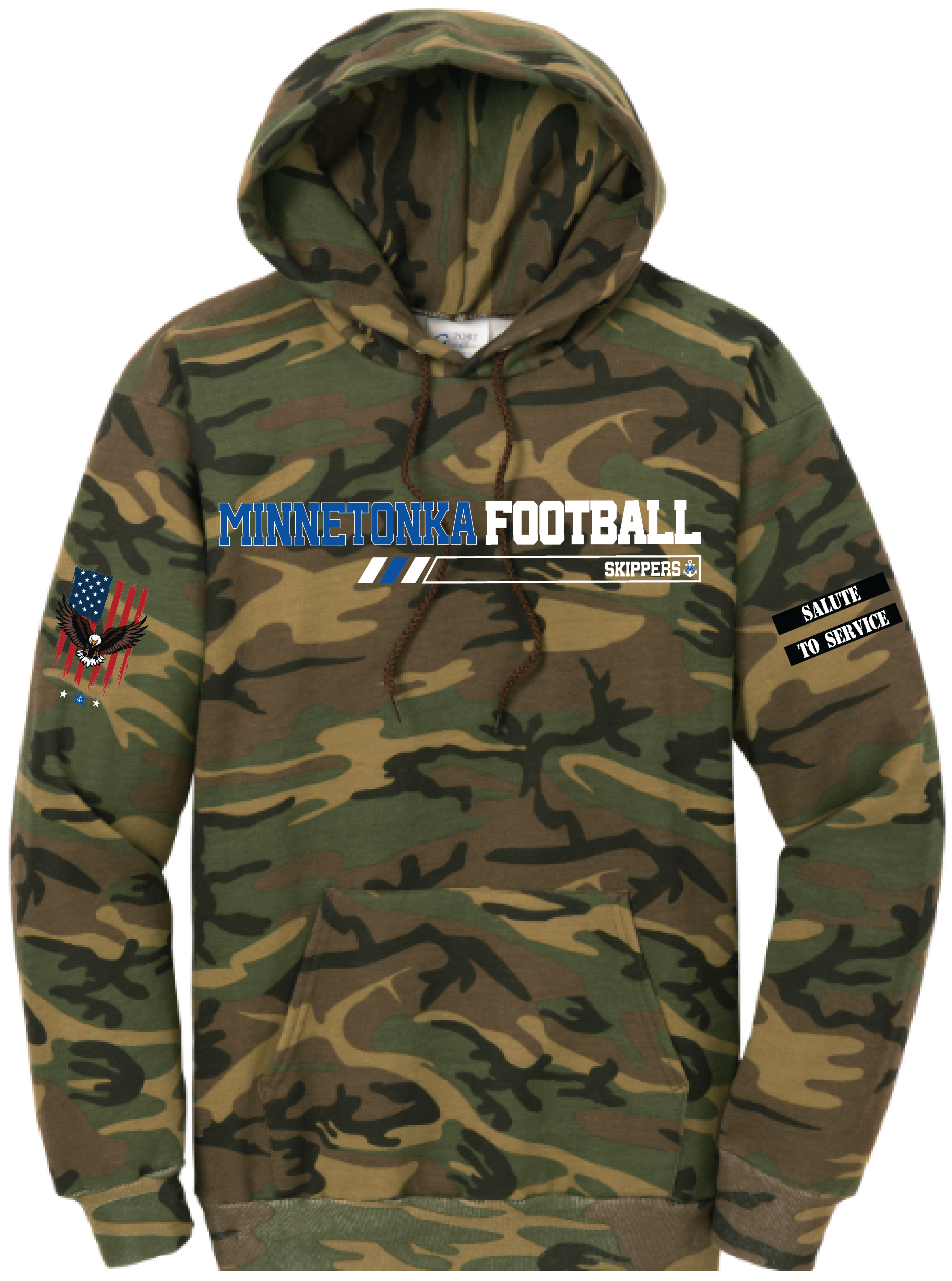 Men's TFA Salute To Service Core Fleece Camo Pullover Hooded Sweatshirt
