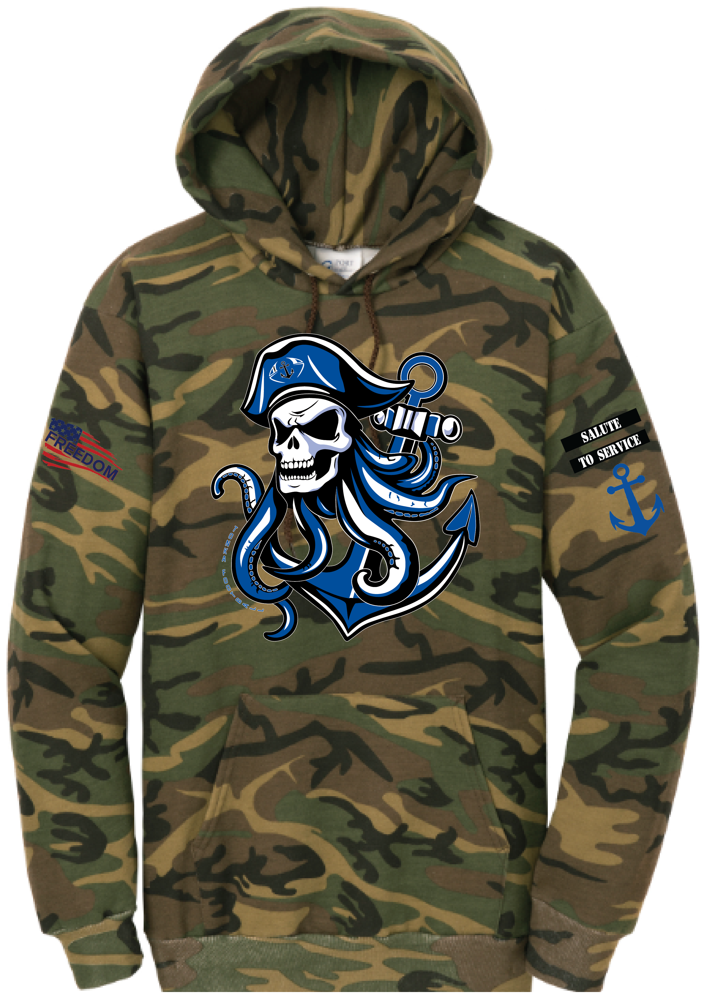 Salute To Service Football Men's Core Fleece Camo Hooded Sweatshirt