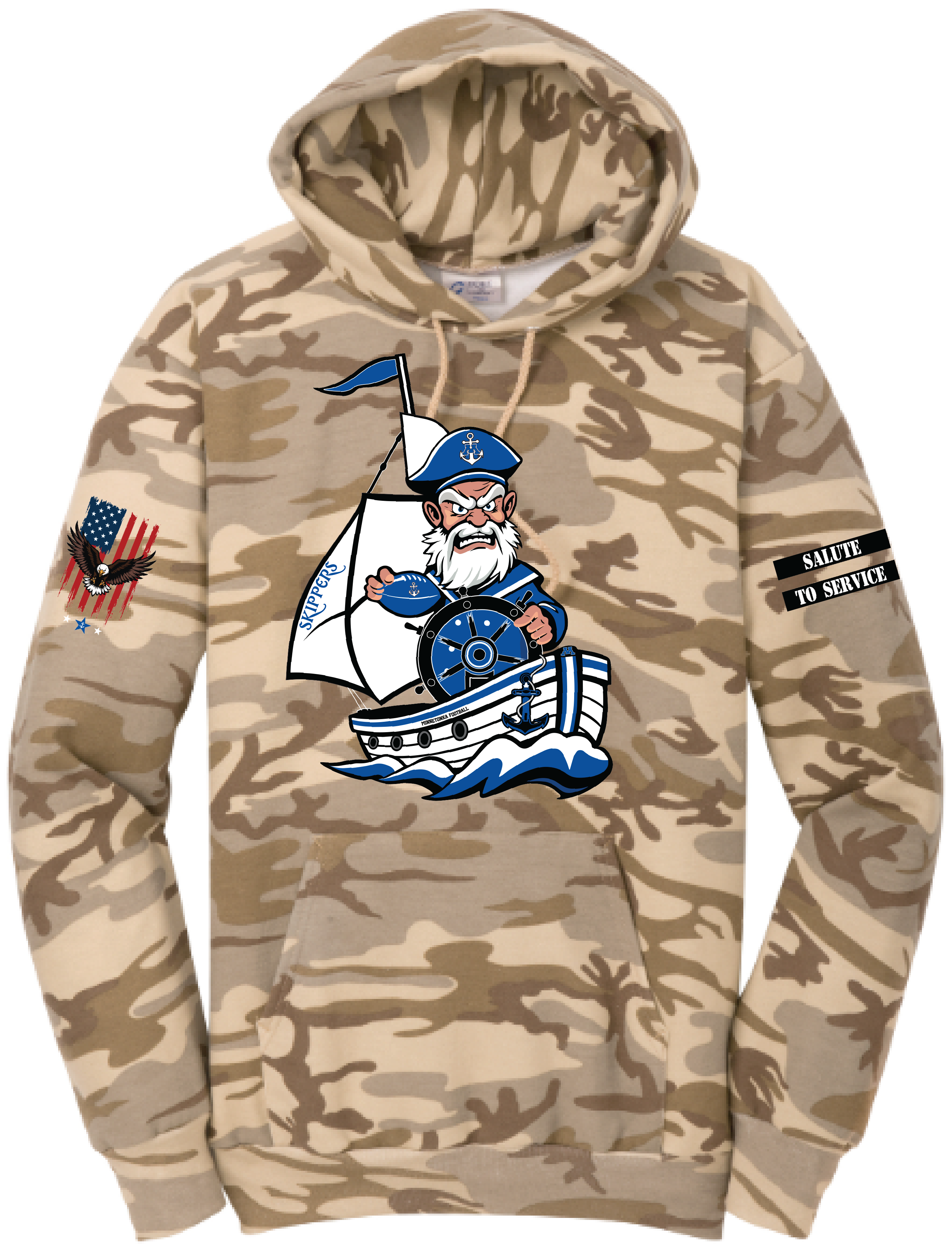 Men's TFA Salute To Service Core Fleece Camo Pullover Hooded Sweatshirt