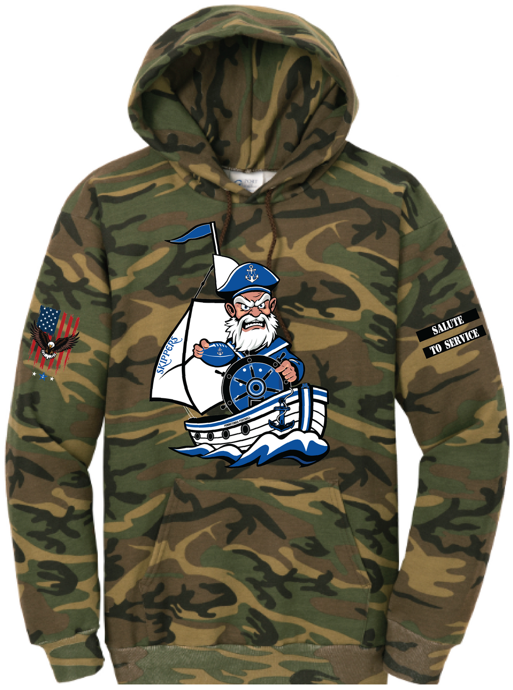 Men's TFA Salute To Service Core Fleece Camo Pullover Hooded Sweatshirt