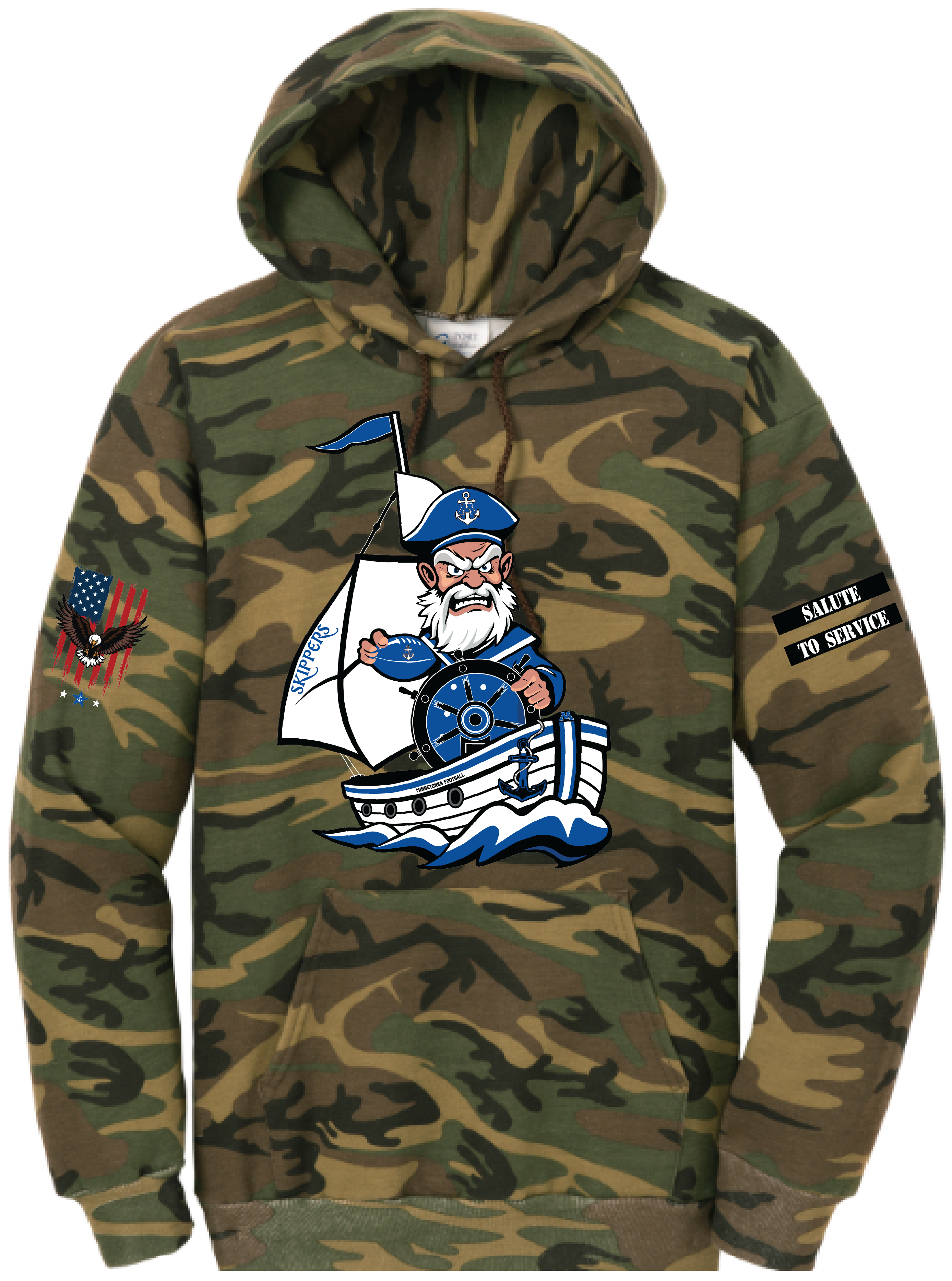 Men's TFA Salute To Service Core Fleece Camo Pullover Hooded Sweatshirt