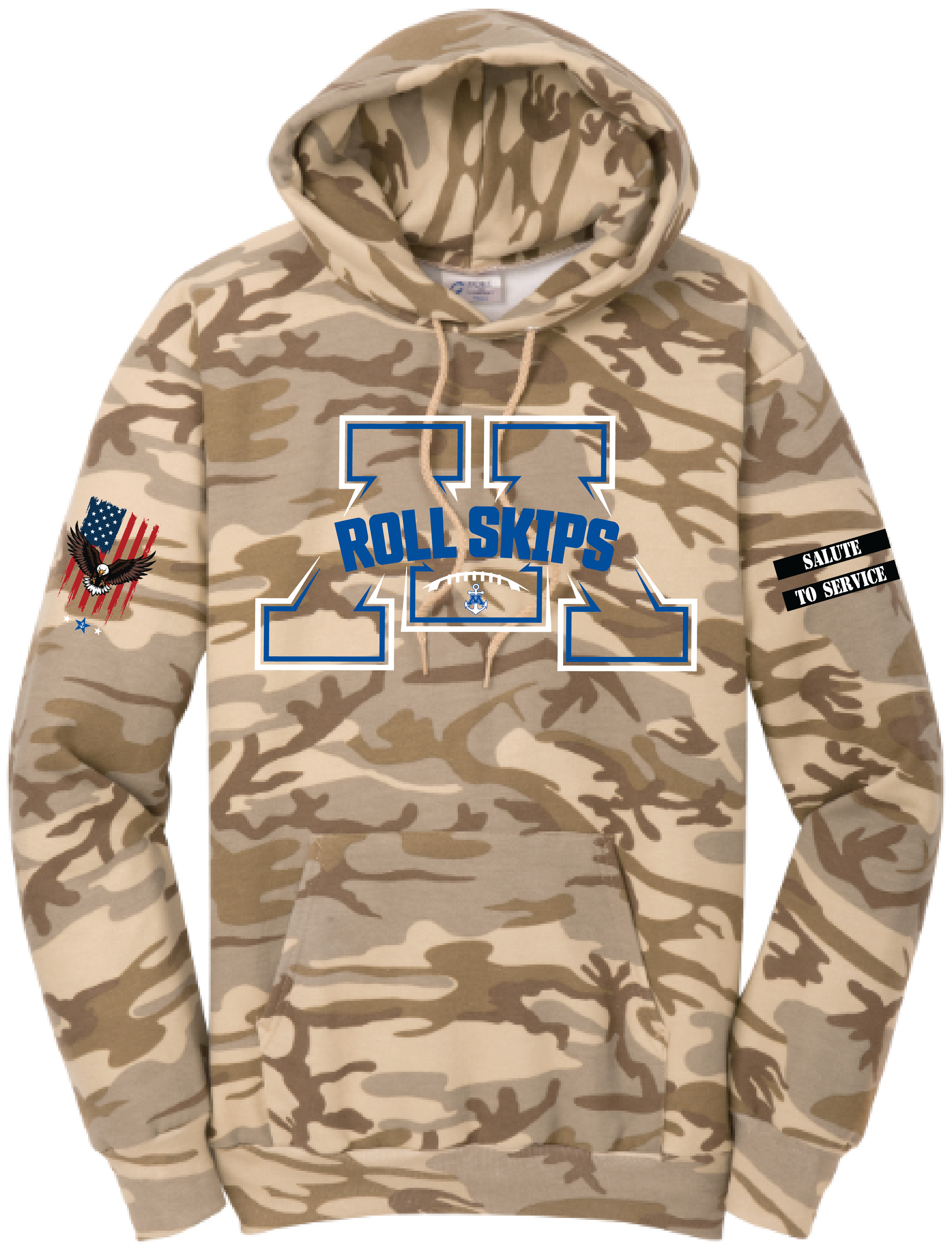 Men's TFA Salute To Service Core Fleece Camo Pullover Hooded Sweatshirt