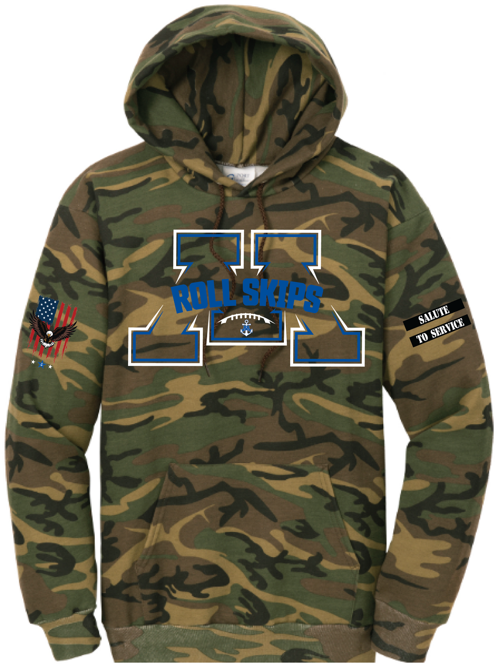 Men's TFA Salute To Service Core Fleece Camo Pullover Hooded Sweatshirt