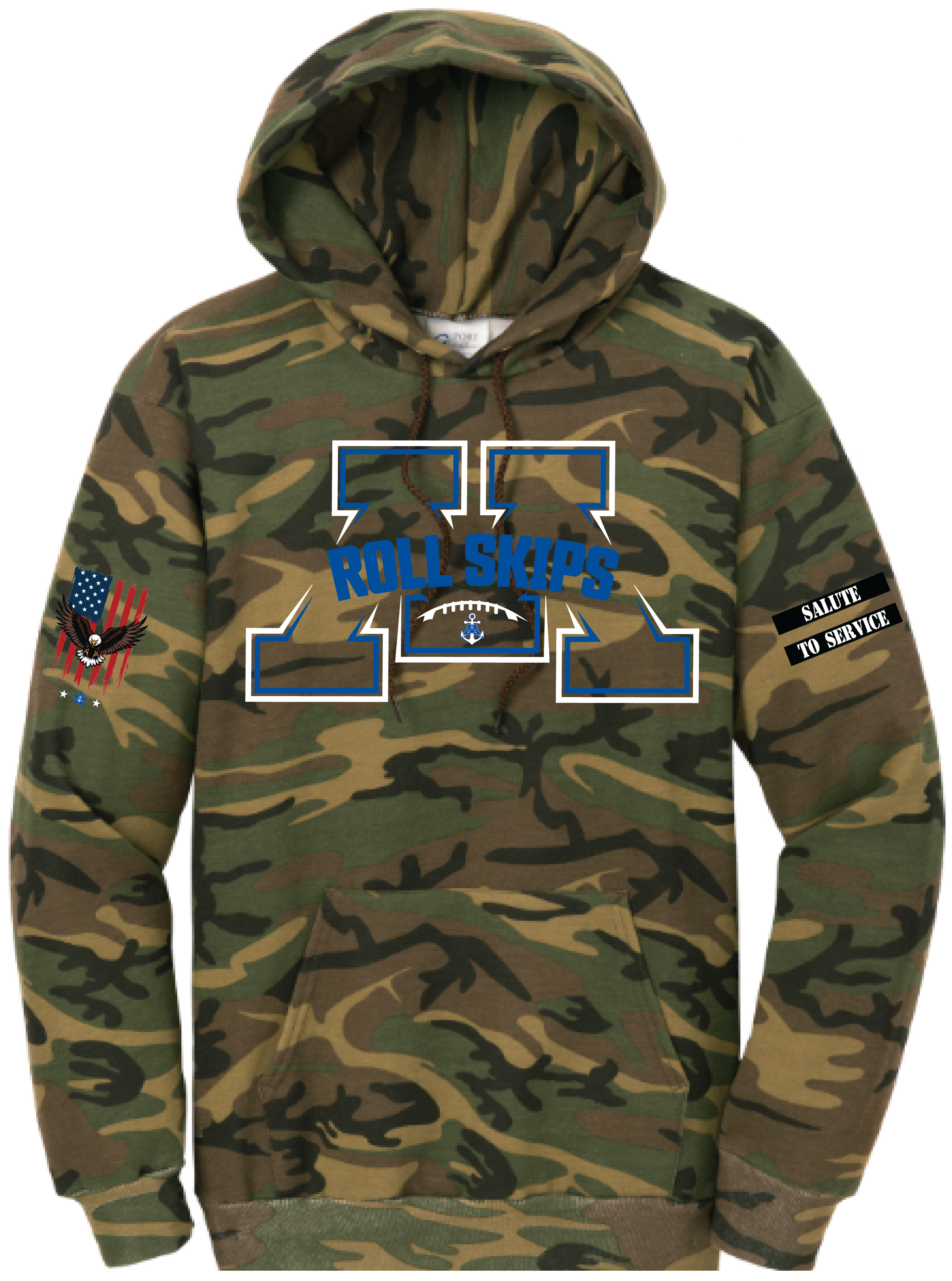 Men's TFA Salute To Service Core Fleece Camo Pullover Hooded Sweatshirt