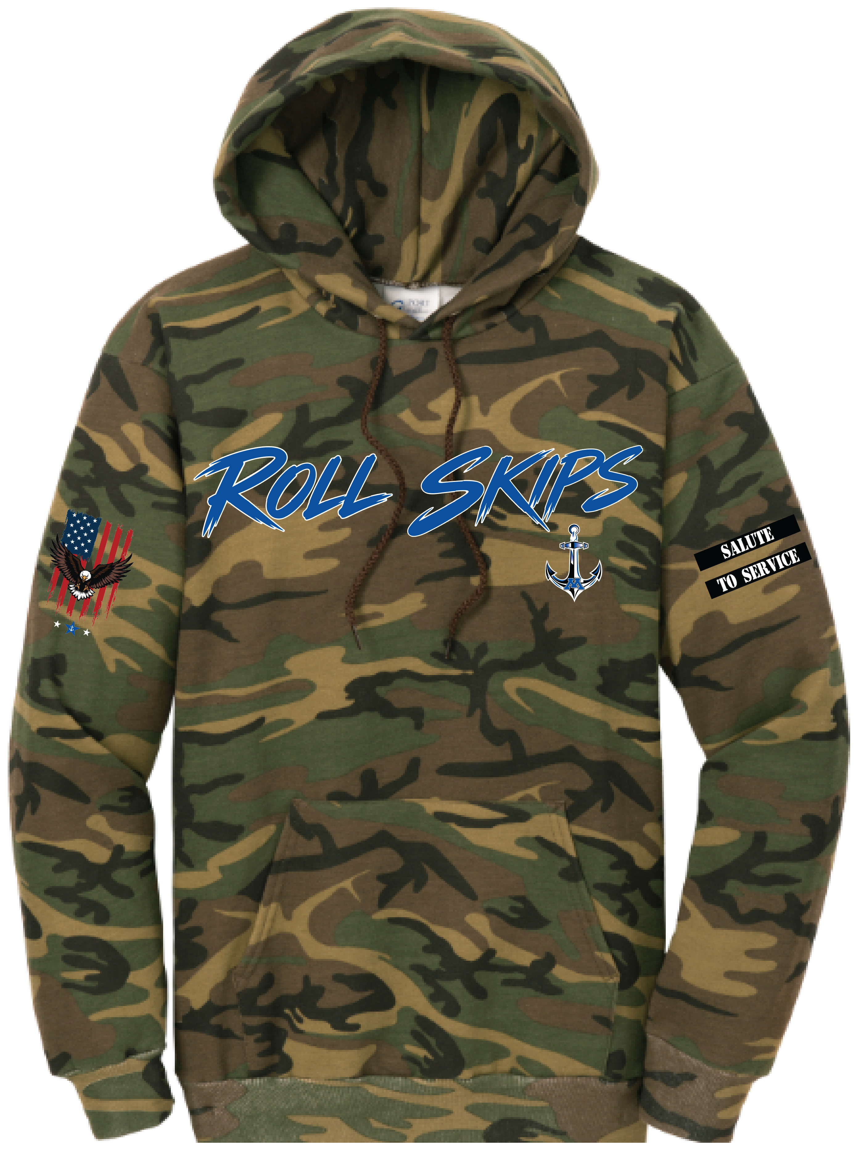 Men's TFA Salute To Service Core Fleece Camo Pullover Hooded Sweatshirt
