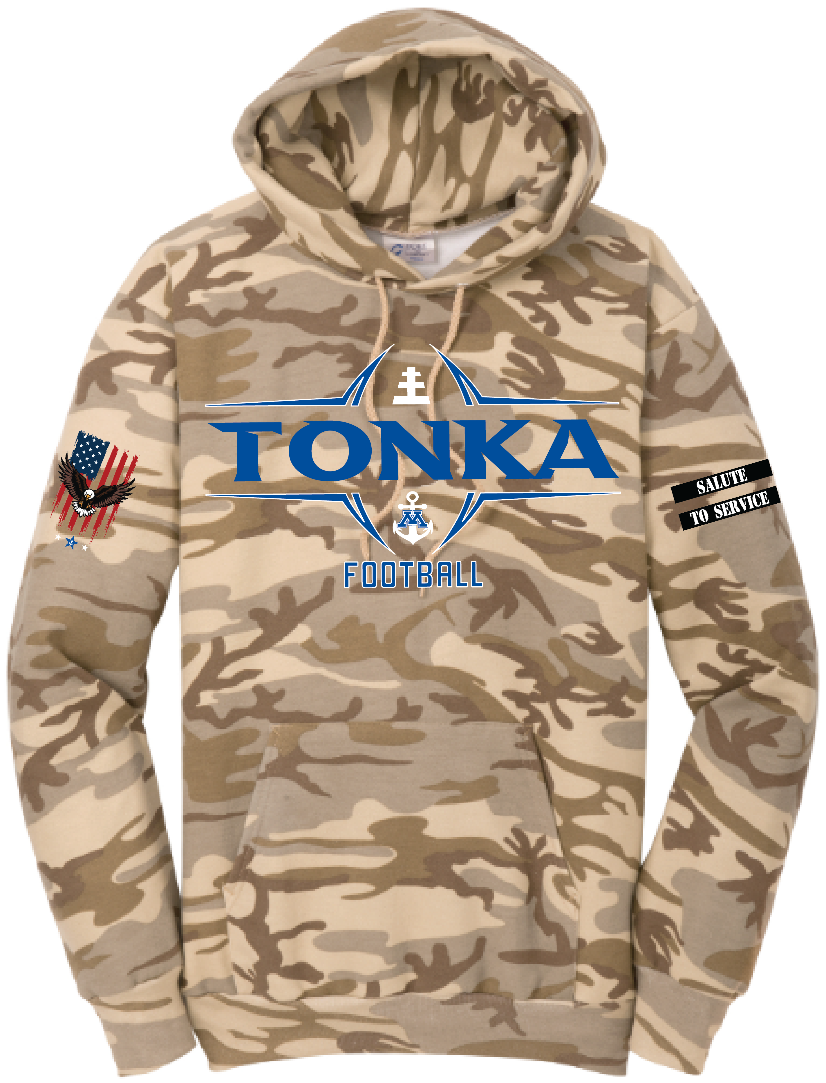 Men's TFA Salute To Service Core Fleece Camo Pullover Hooded Sweatshirt