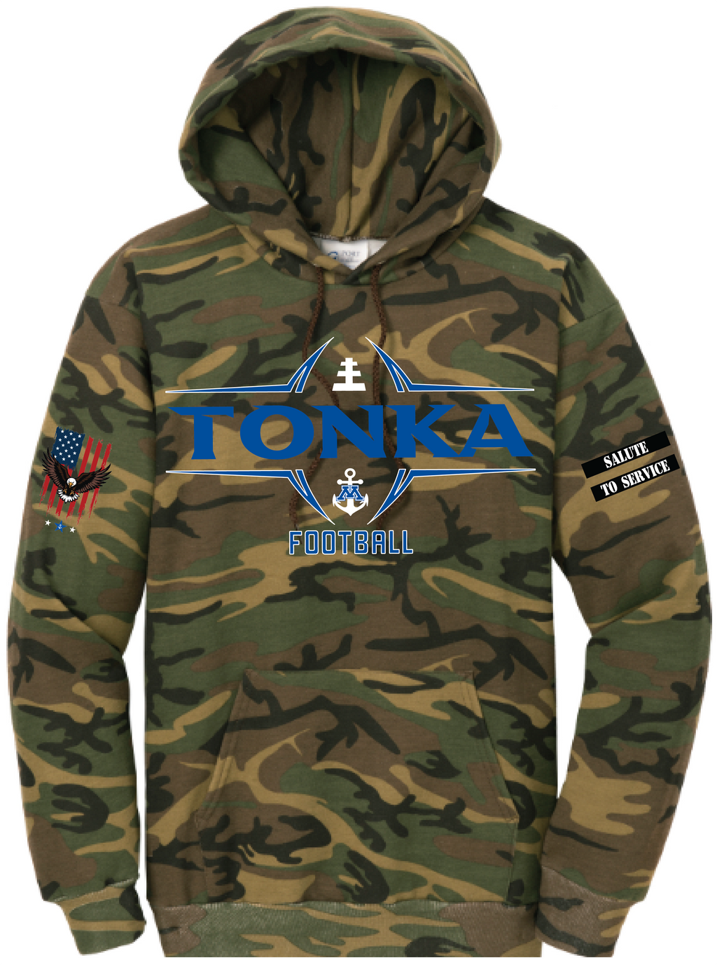 Men's TFA Salute To Service Core Fleece Camo Pullover Hooded Sweatshirt