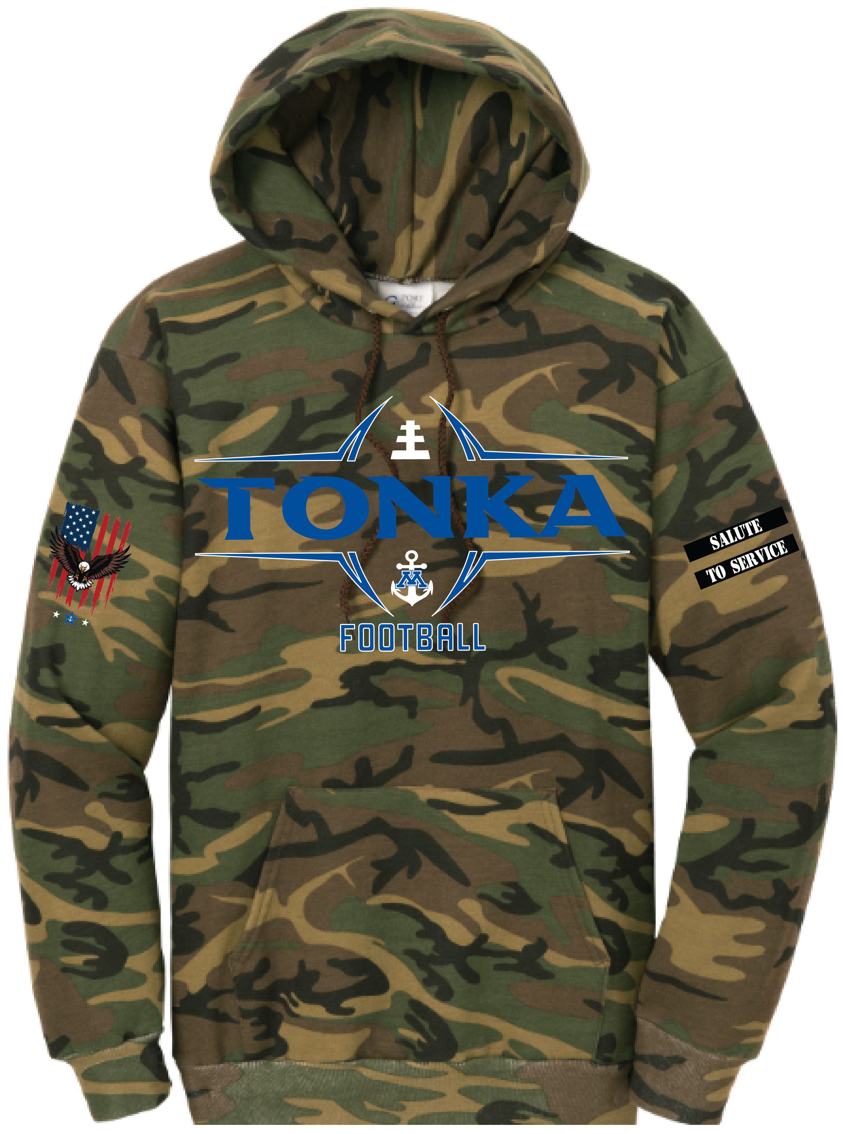 Men's TFA Salute To Service Core Fleece Camo Pullover Hooded Sweatshirt