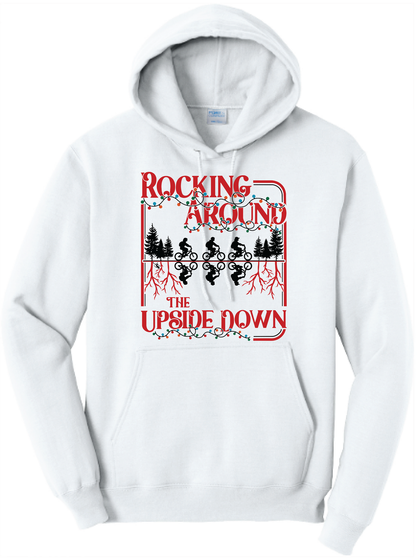 Unisex Rocking Around The Upside Down Core Fleece Hooded Sweatshirt
