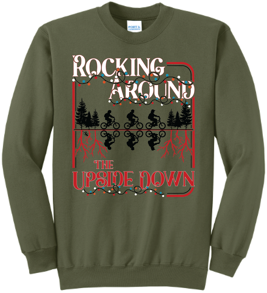 Unisex Rocking Around The Upside Down Core Fleece Crewneck Sweatshirt