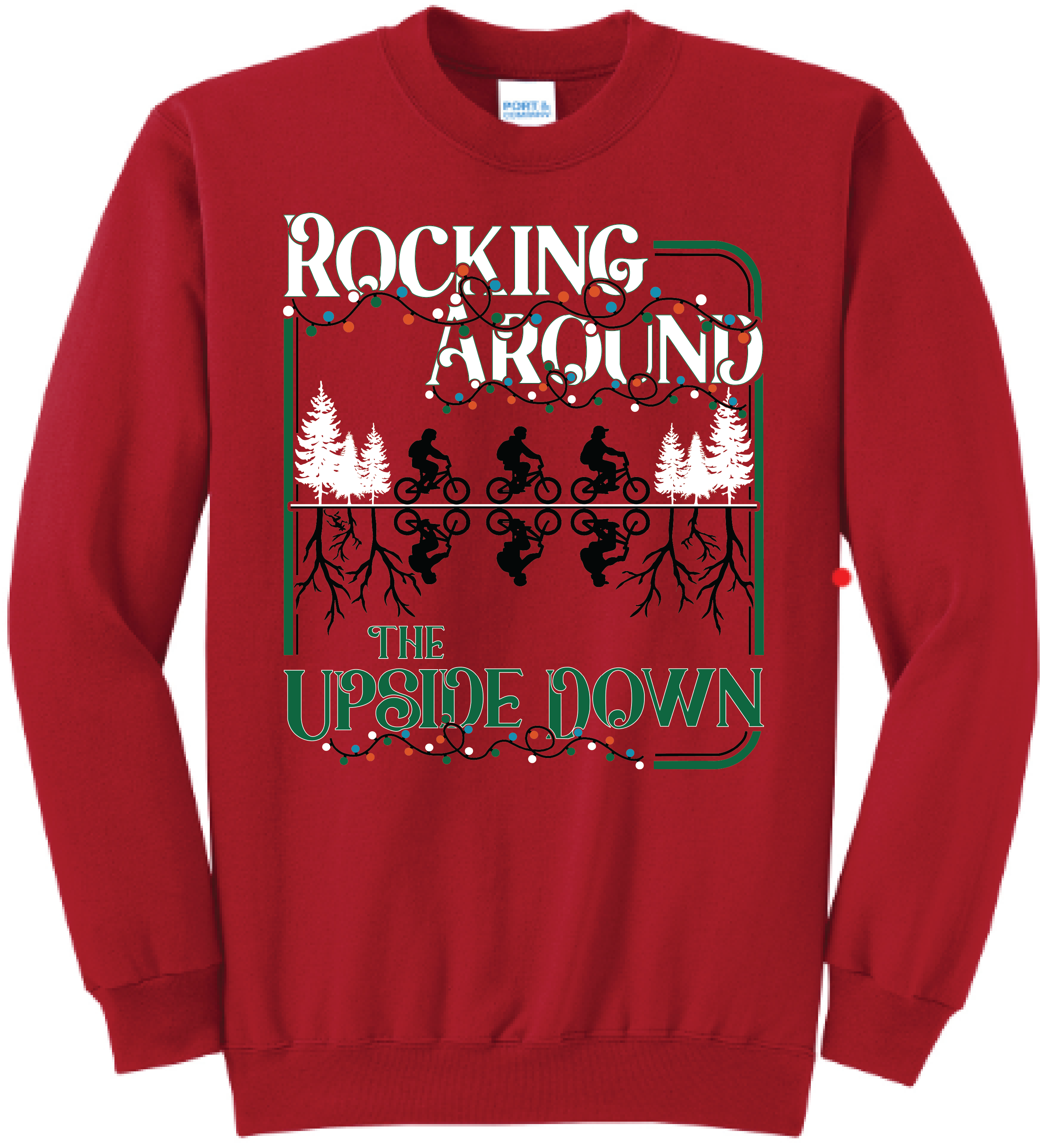 Unisex Rocking Around The Upside Down Core Fleece Crewneck Sweatshirt
