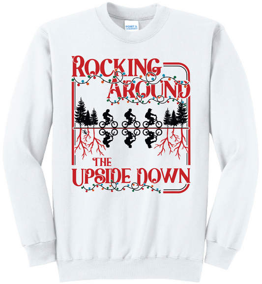 Unisex Rocking Around The Upside Down Core Fleece Crewneck Sweatshirt