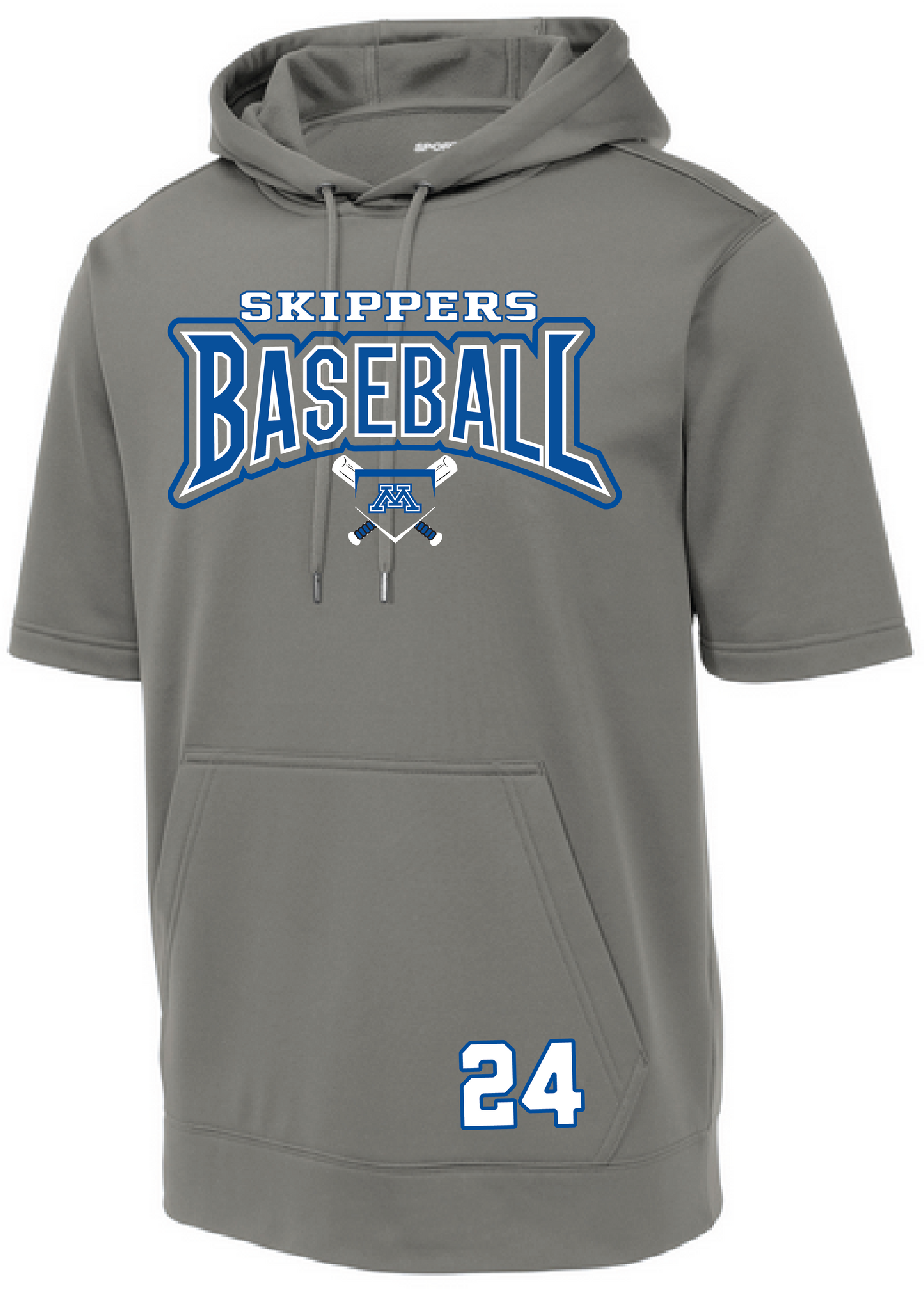 Baseball Men's Short Sleeve Hooded Pullover