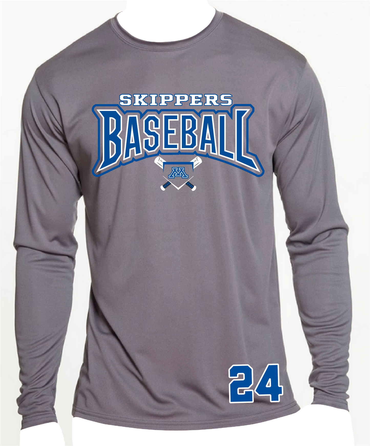 Baseball Men's Solid Color Performance Long Sleeve Tee