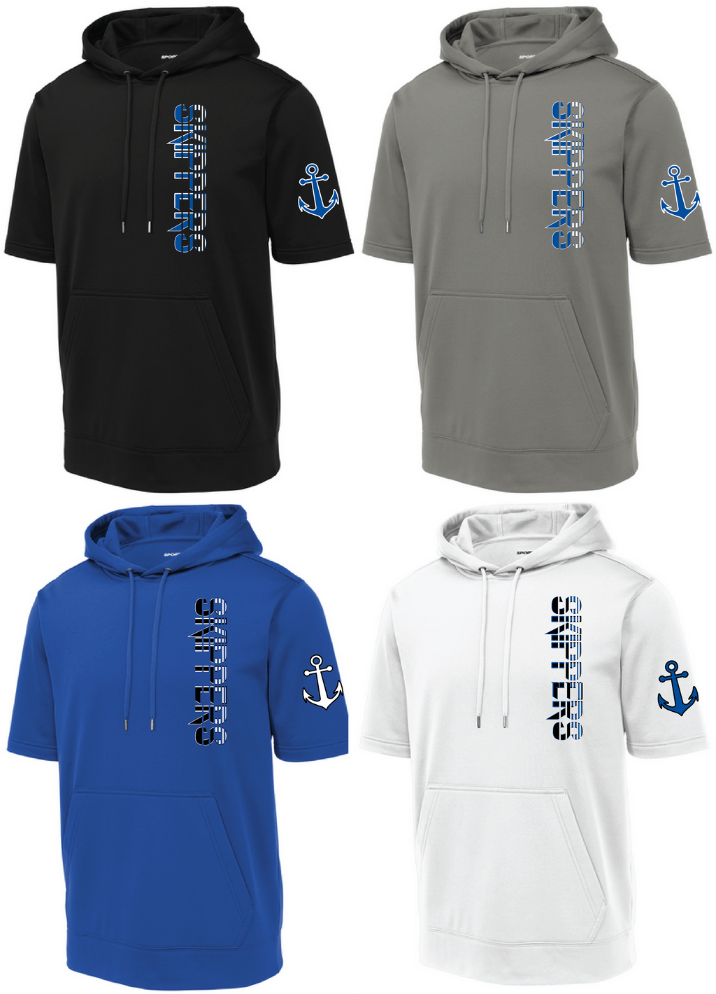 Skippers Men's Short Sleeve Hooded Pullover Sweatshirt