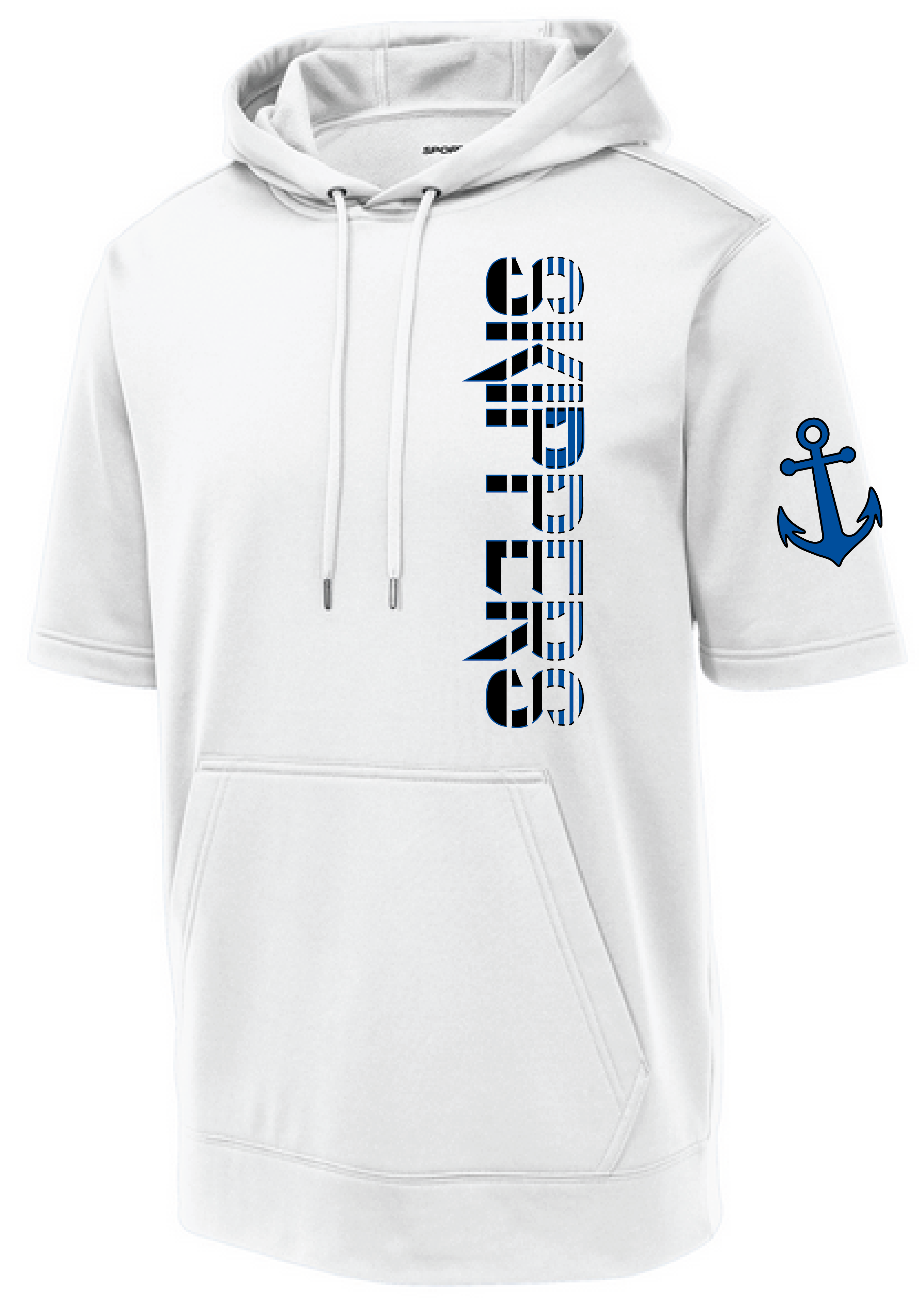 Skippers Men's Short Sleeve Hooded Pullover Sweatshirt
