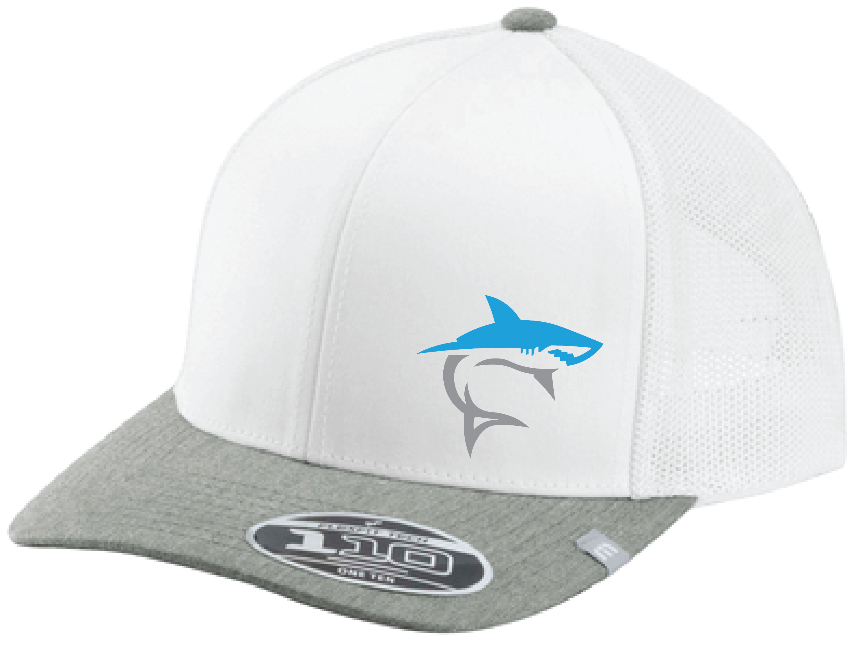 Shark Bait TravisMathew Colorblock Snapback Trucker Hat