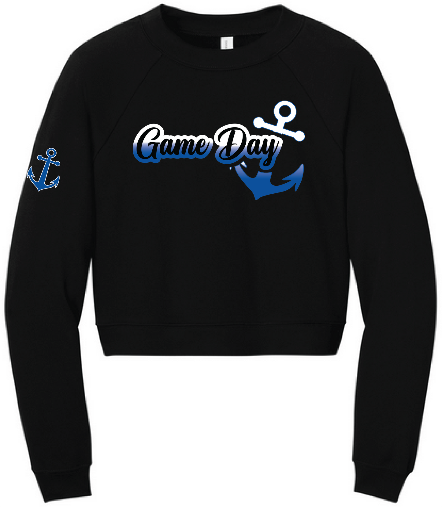 Football Women's Sponge Fleece Crop Pullover Crew