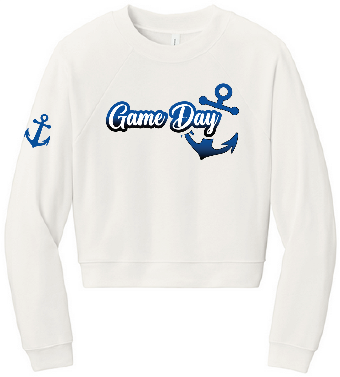 Football Women's Sponge Fleece Crop Pullover Crew