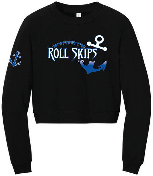Football Women's Sponge Fleece Crop Pullover Crew