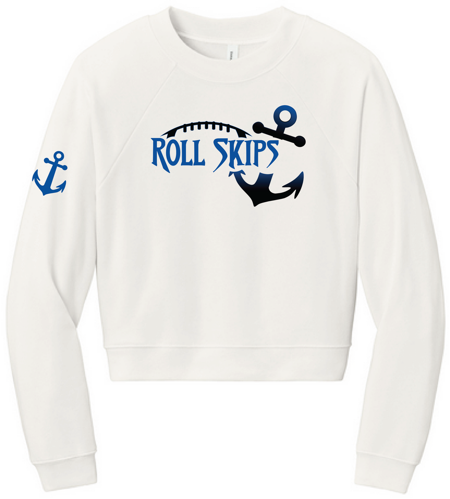 Football Women's Sponge Fleece Crop Pullover Crew