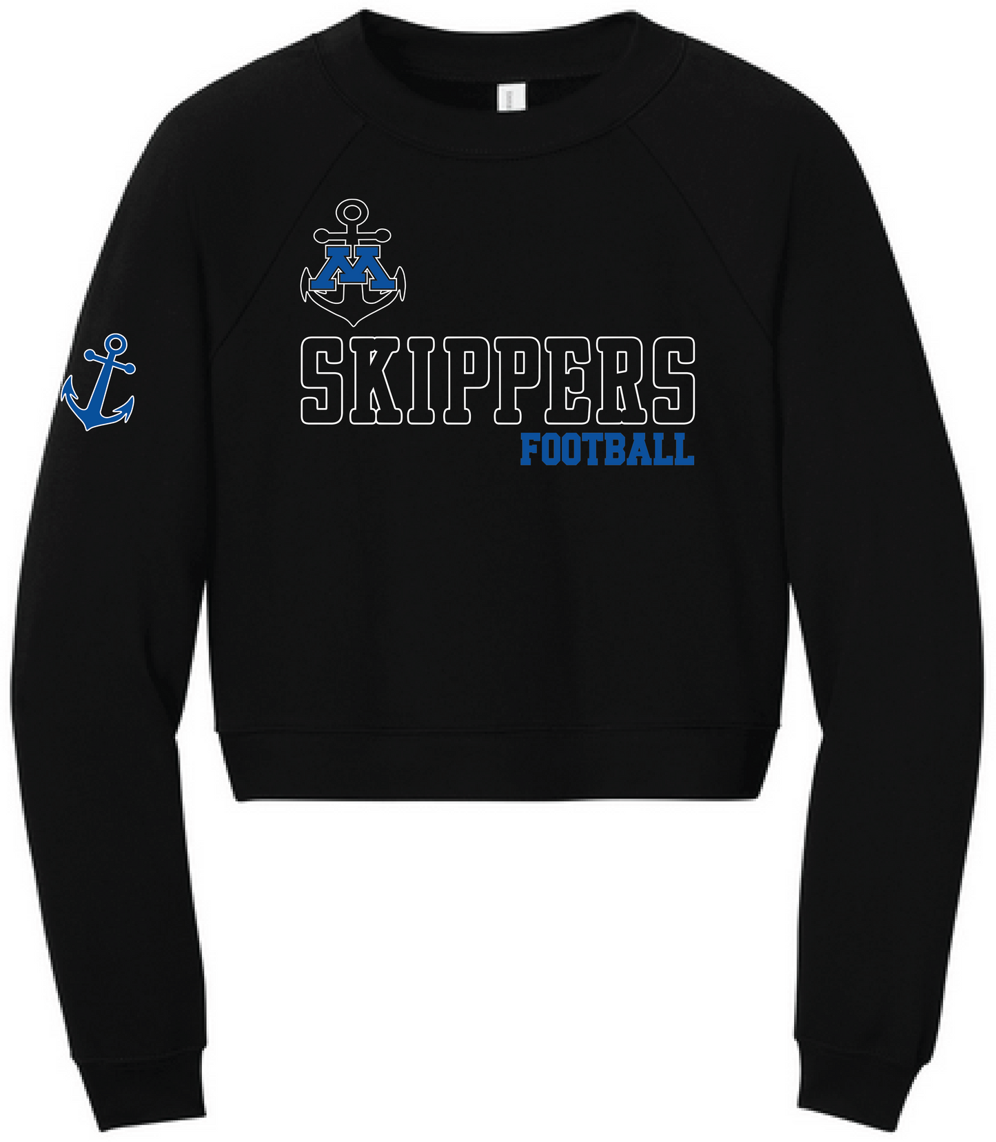 Football Women's Sponge Fleece Crop Pullover Crew