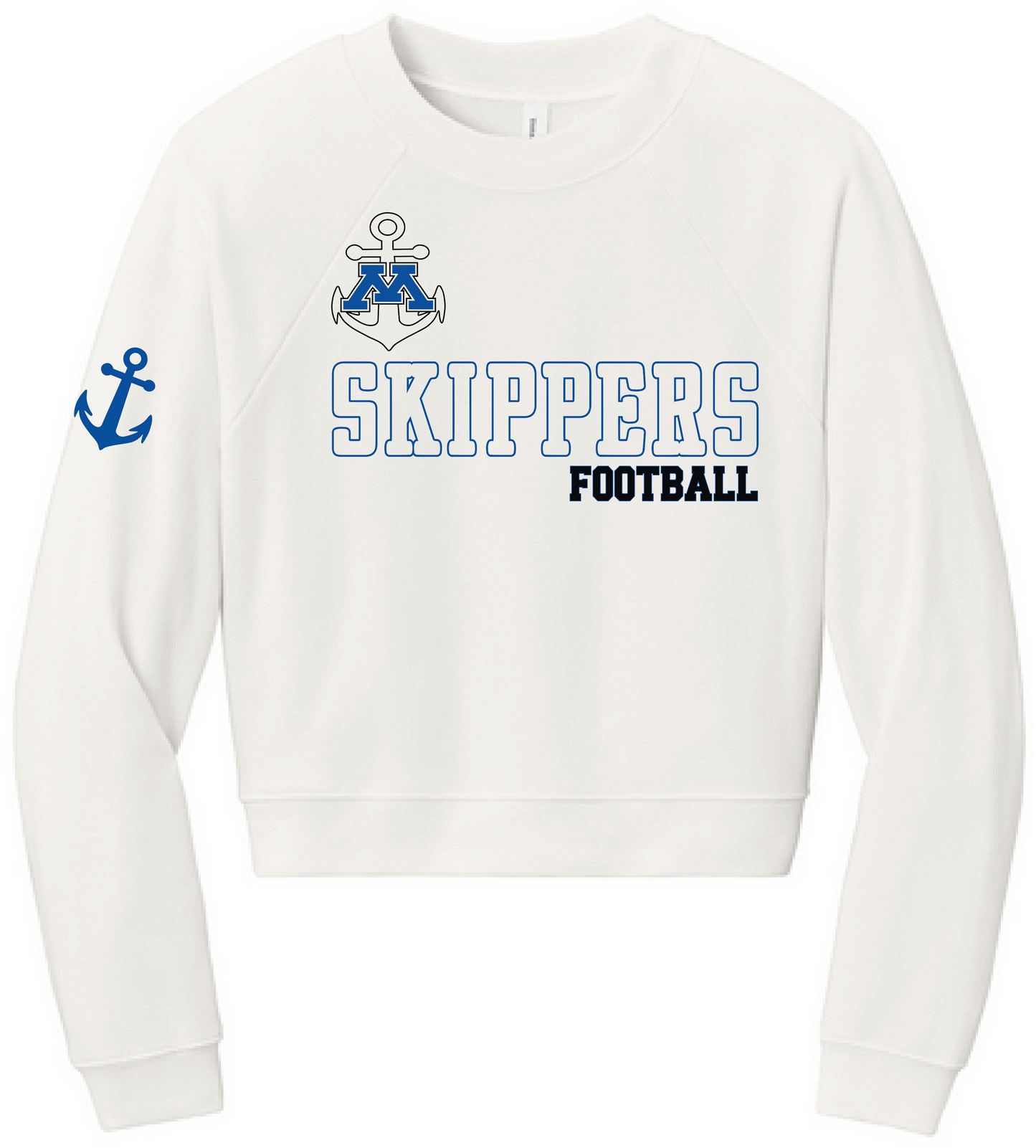 Football Women's Sponge Fleece Crop Pullover Crew