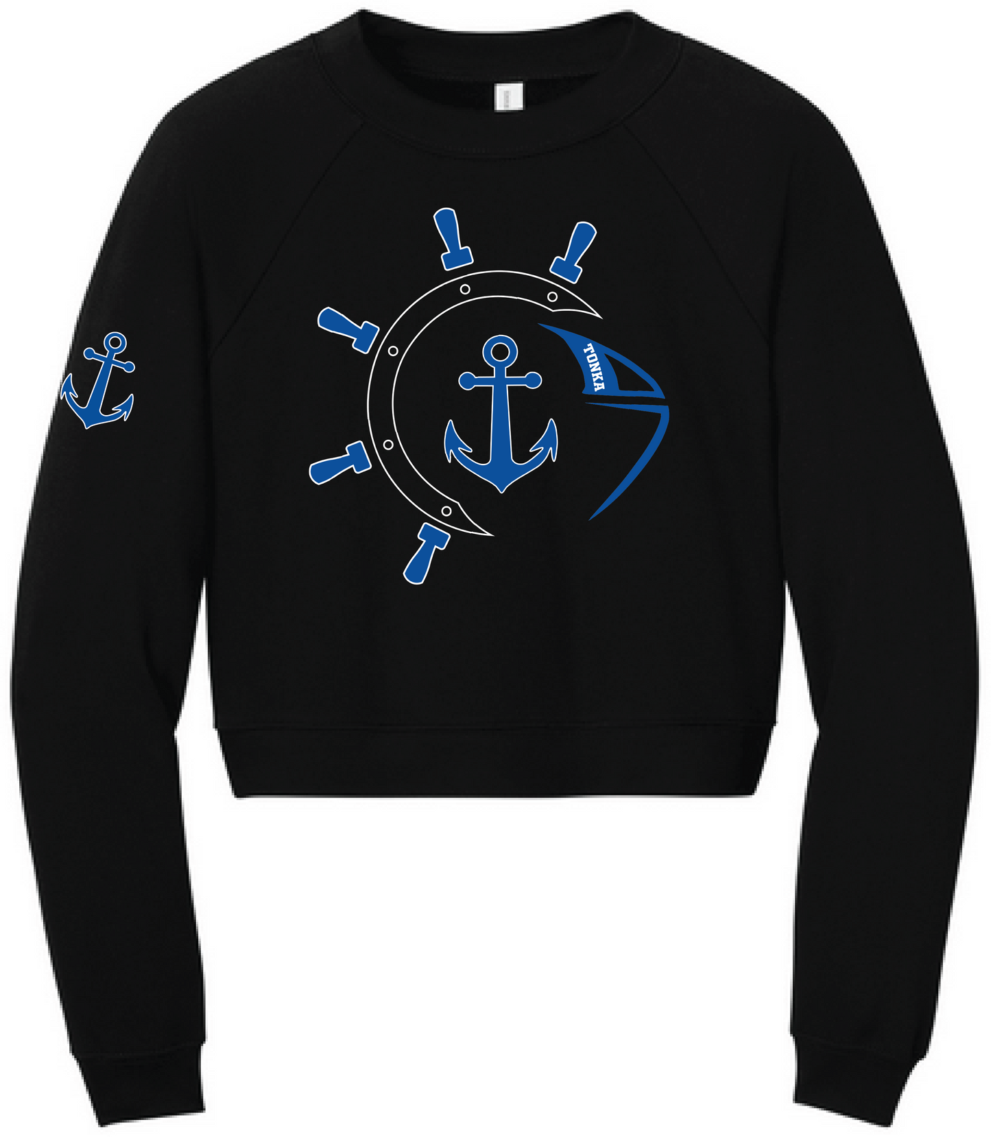 Football Women's Sponge Fleece Crop Pullover Crew