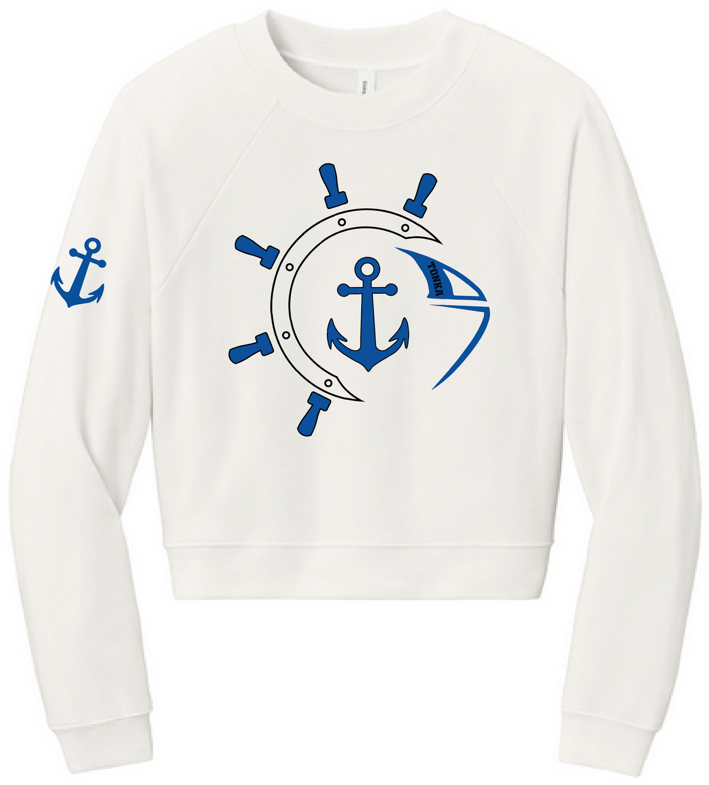Football Women's Sponge Fleece Crop Pullover Crew