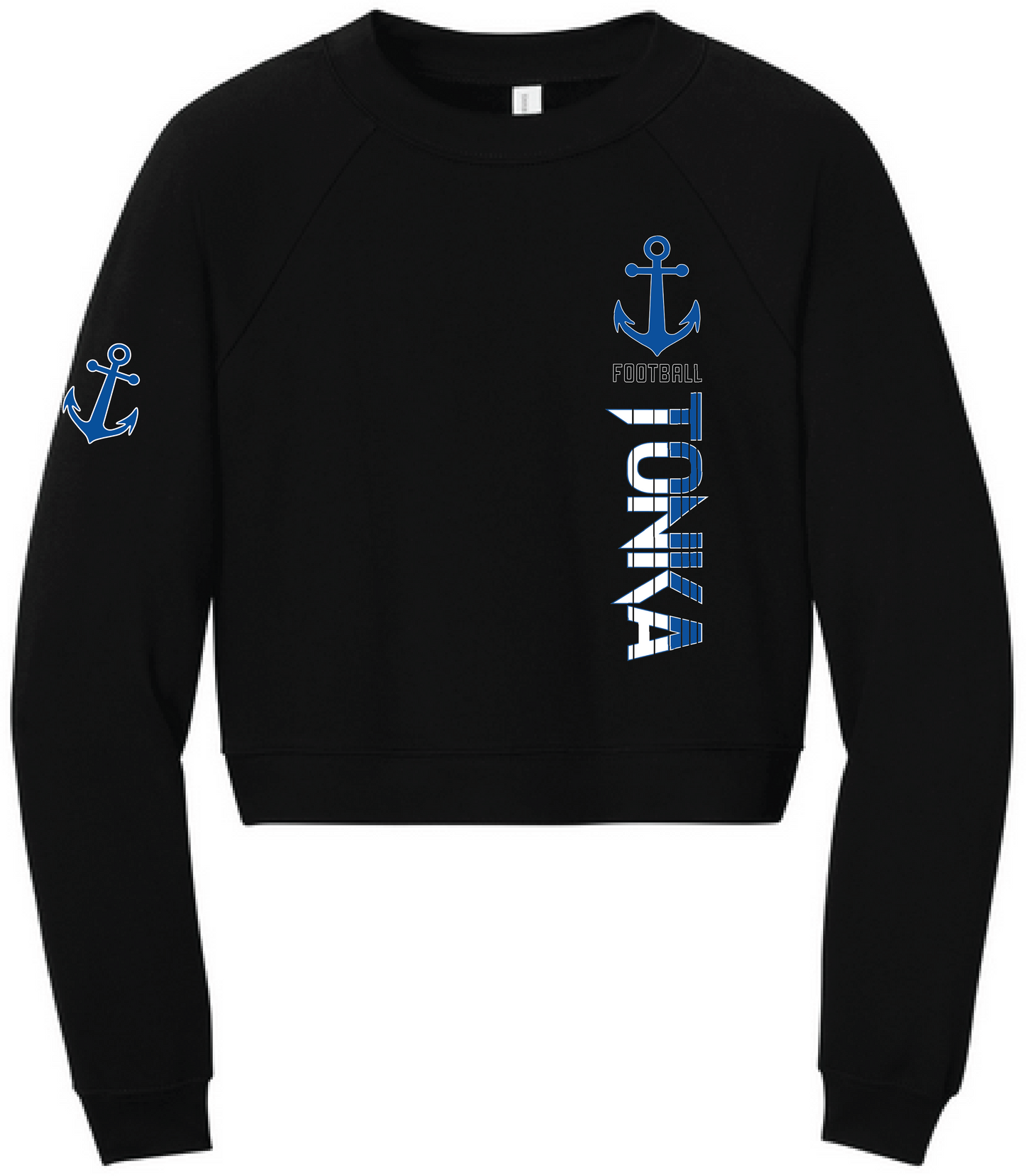 Football Women's Sponge Fleece Crop Pullover Crew