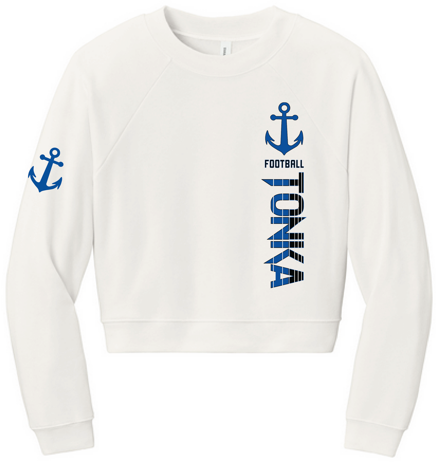 Football Women's Sponge Fleece Crop Pullover Crew