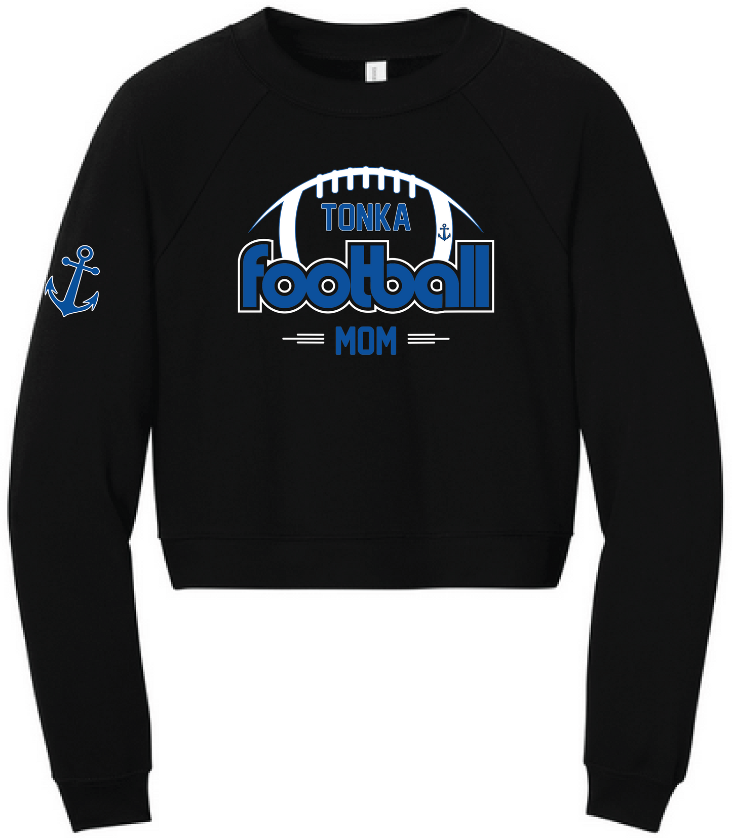 Football Women's Sponge Fleece Crop Pullover Crew