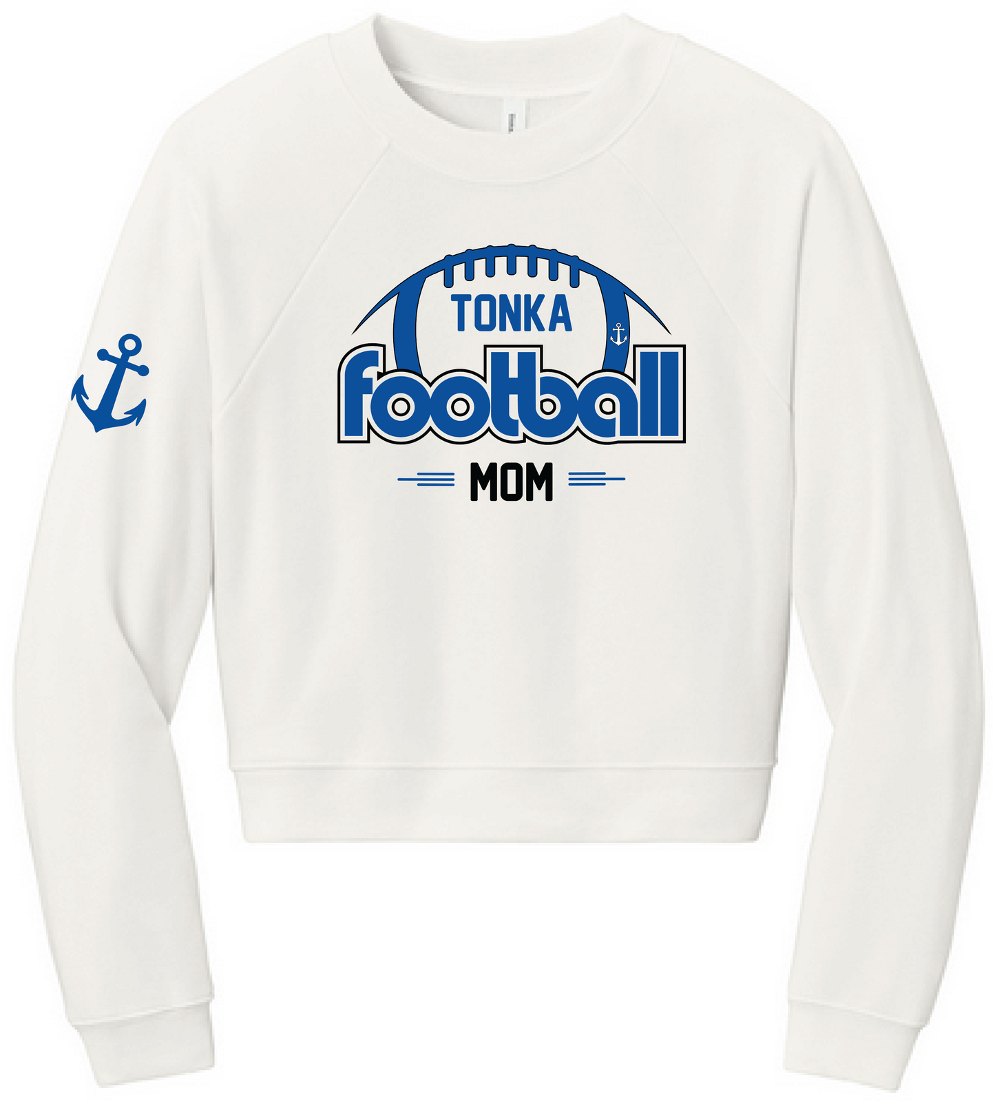 Football Women's Sponge Fleece Crop Pullover Crew