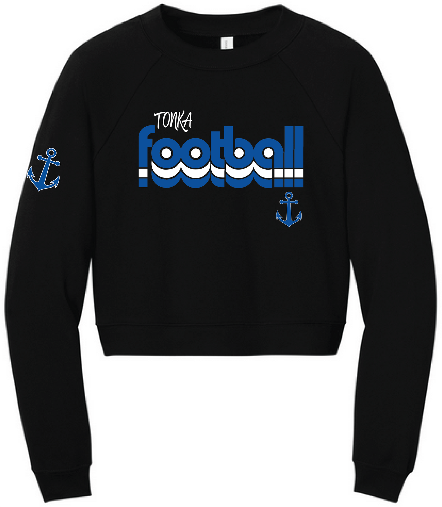 Football Women's Sponge Fleece Crop Pullover Crew
