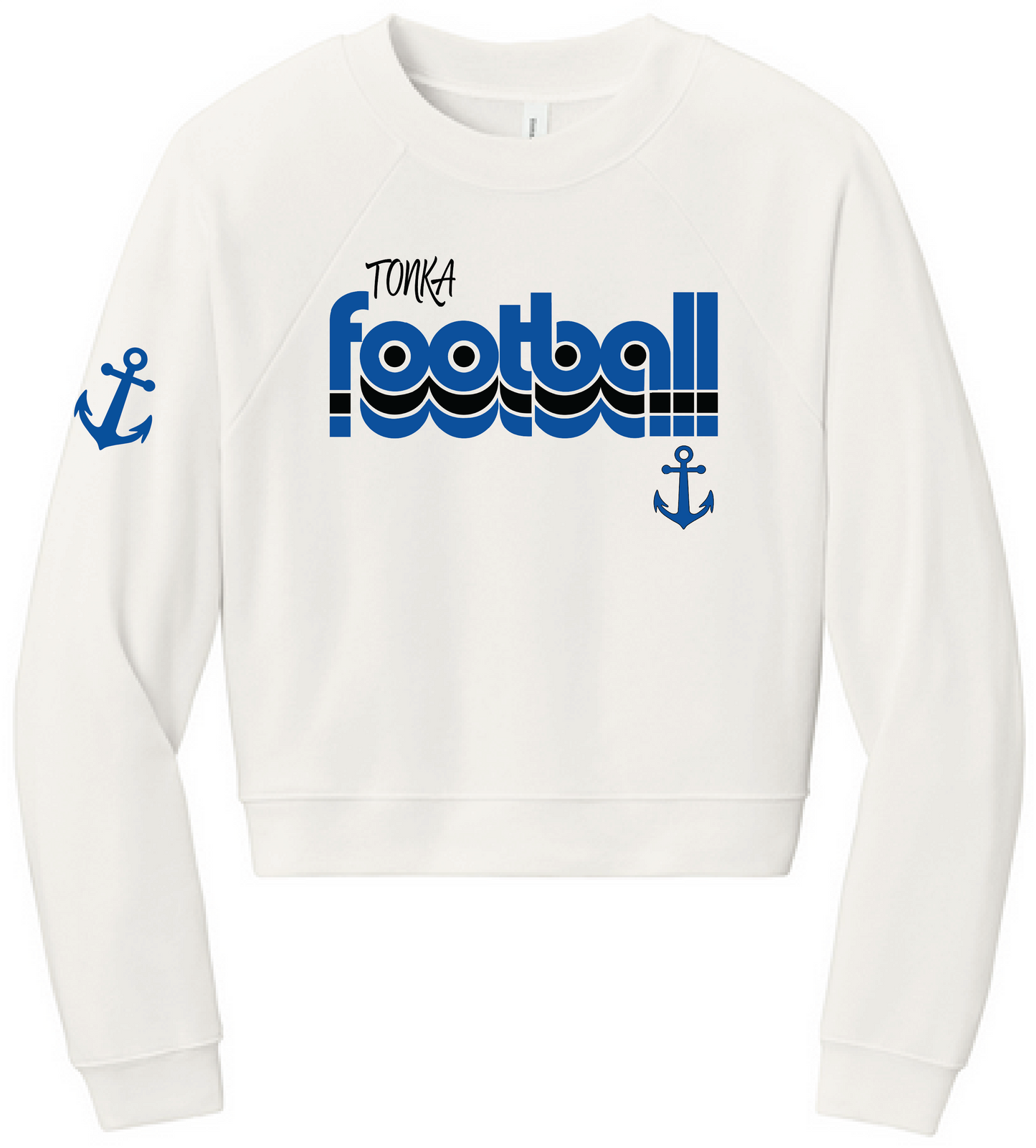 Football Women's Sponge Fleece Crop Pullover Crew