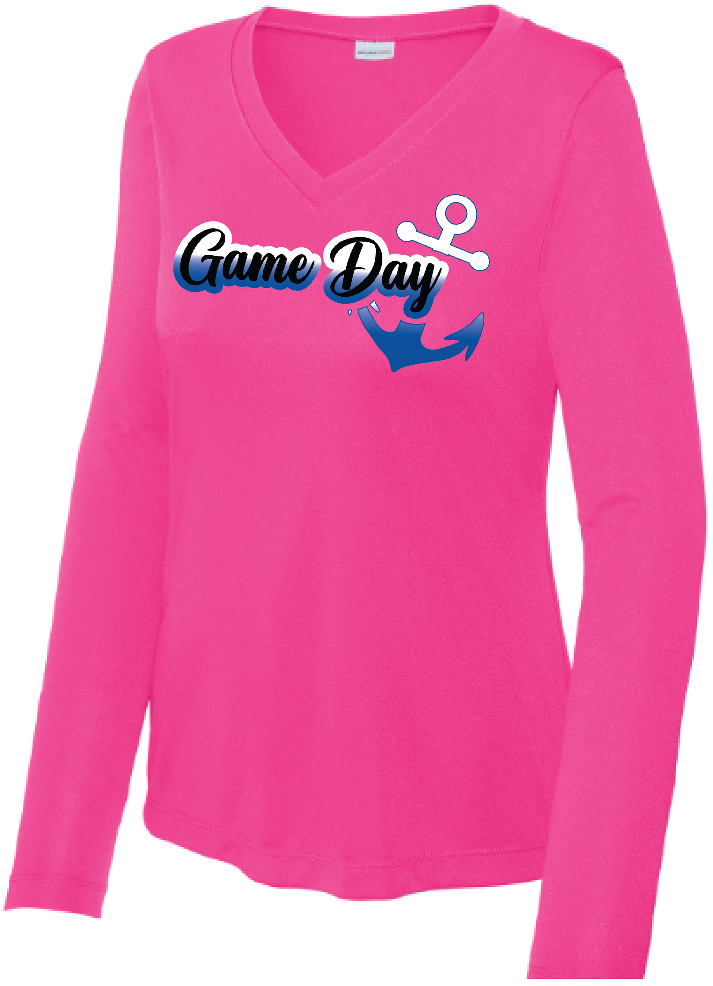 Show Your Pink Women's Long Sleeve Competitor Performance V-Neck Tee