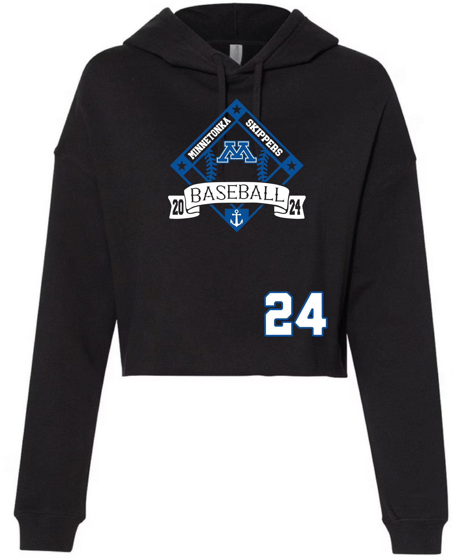 Baseball Women's Cropped Fleece Hoodie