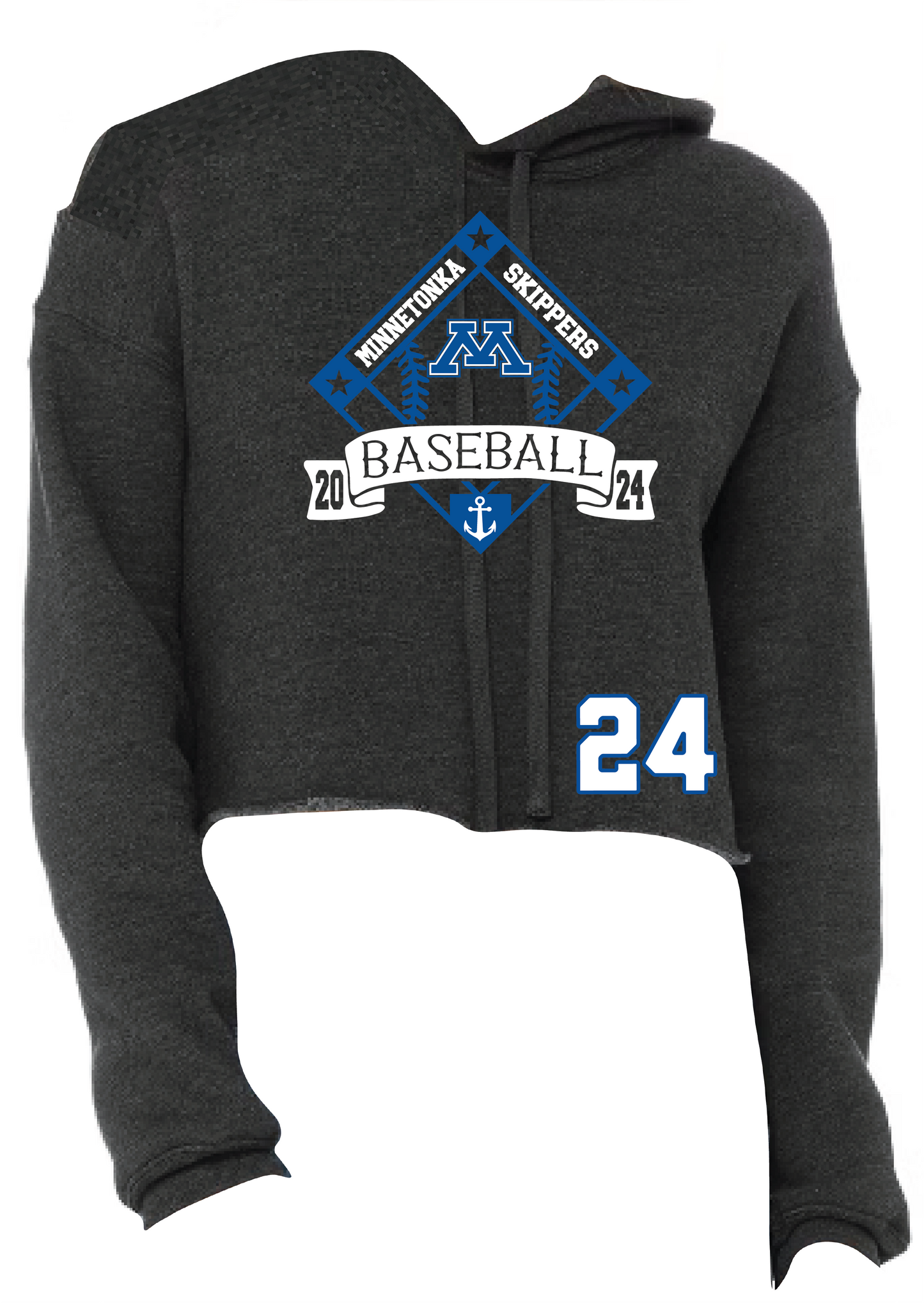 Baseball Women's Cropped Fleece Hoodie