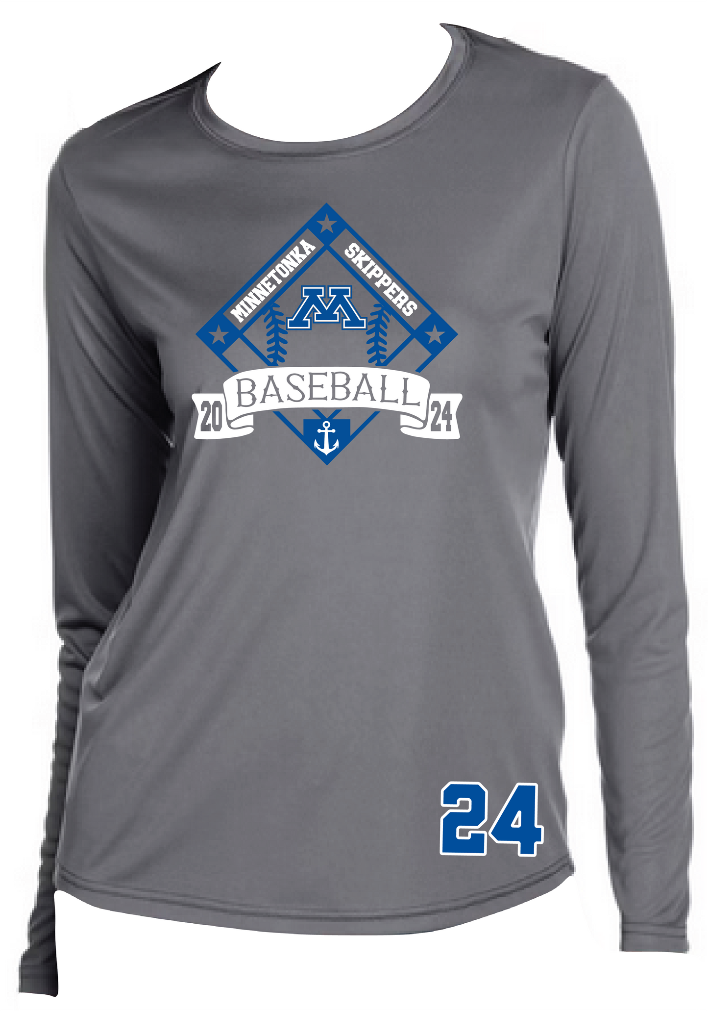 Baseball Women's Solid Color Performance Long Sleeve Tee