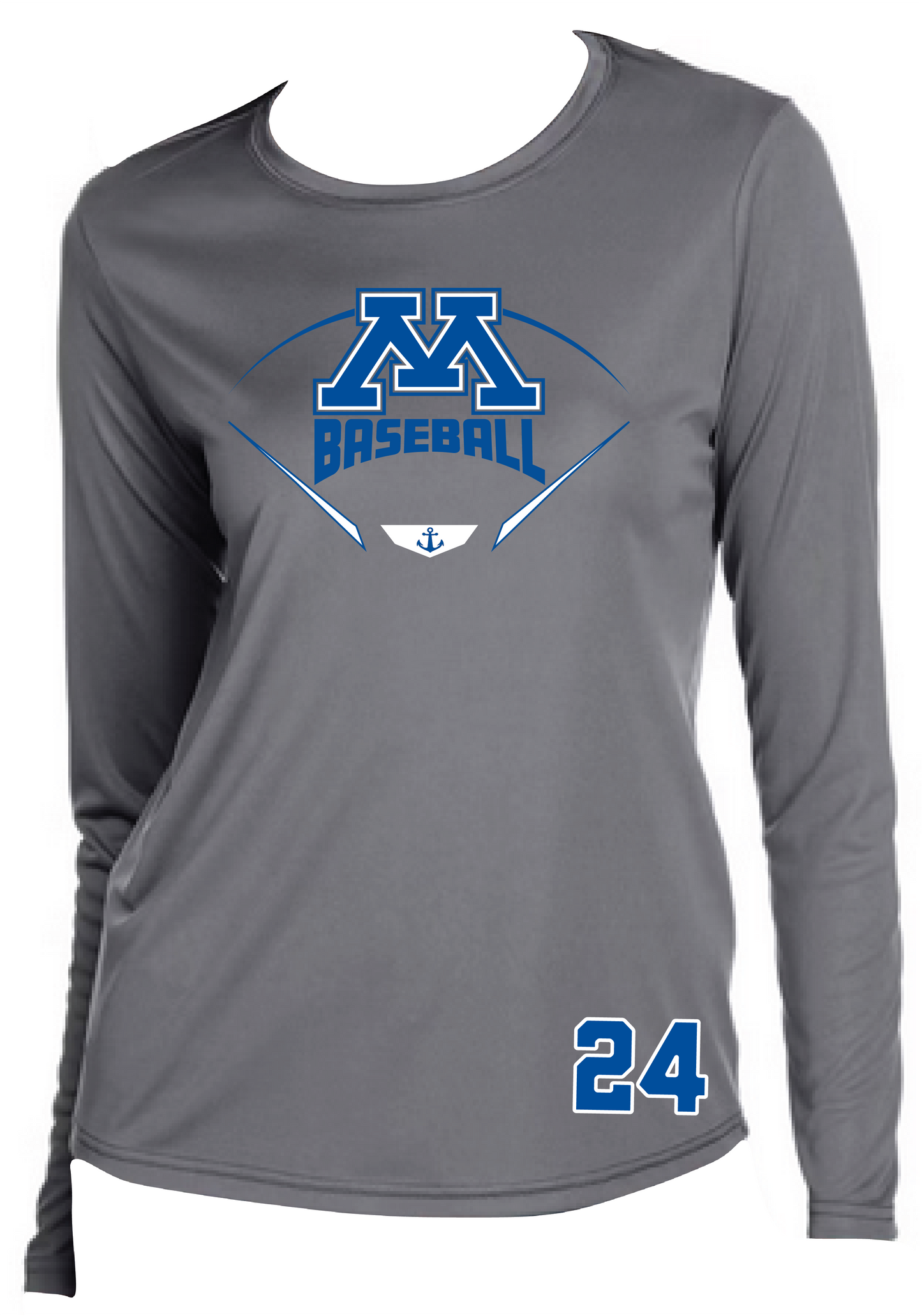 Baseball Women's Solid Color Performance Long Sleeve Tee