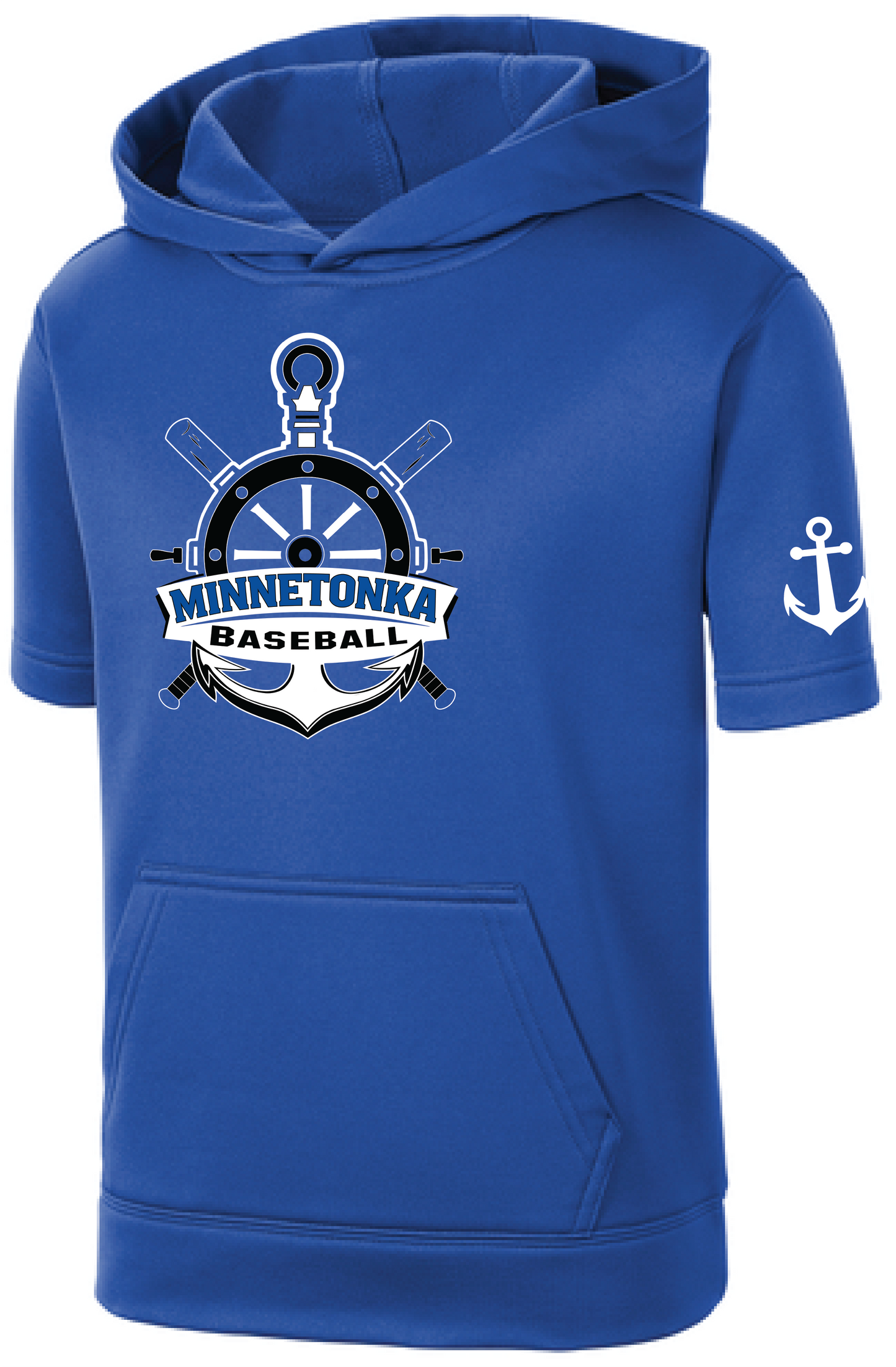 Baseball Youth Performance Fleece Short Sleeve Hooded Pullover